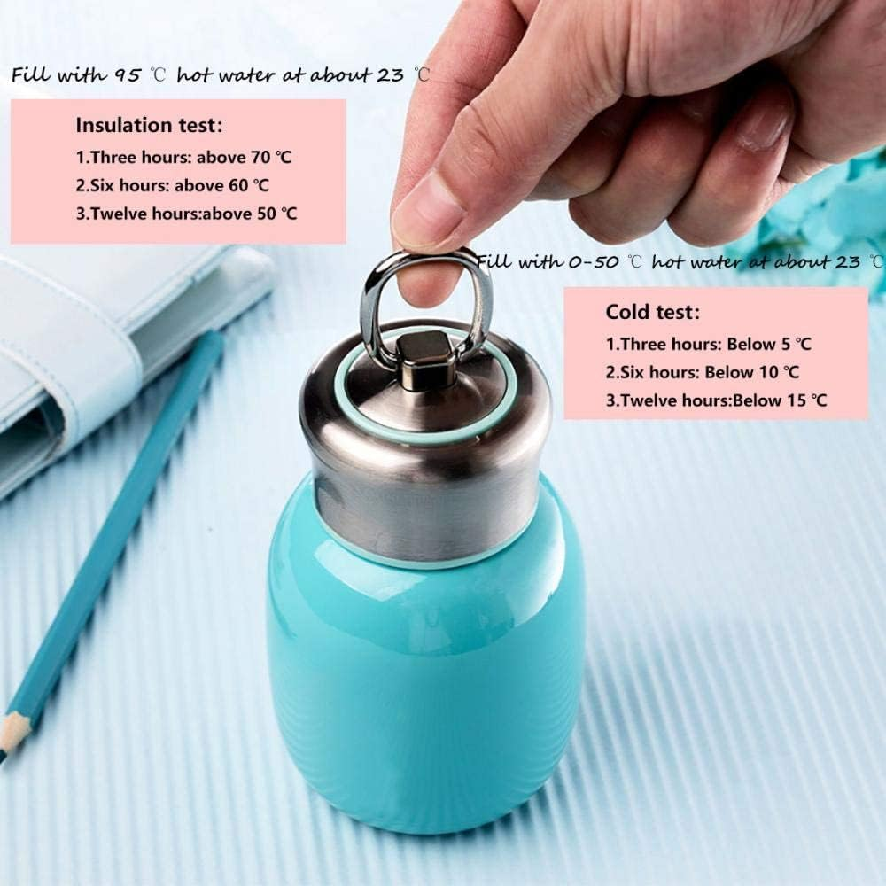 7Oz/200Ml Small Mini Vacuum Insulated Water Bottle Portable Leakproof Travel Mug Stainless Steel Cold and Hot Thermal Flask for Kids Children Women School Office Lunch Coffee Milk Tea (Teal) - Original Color image number 4