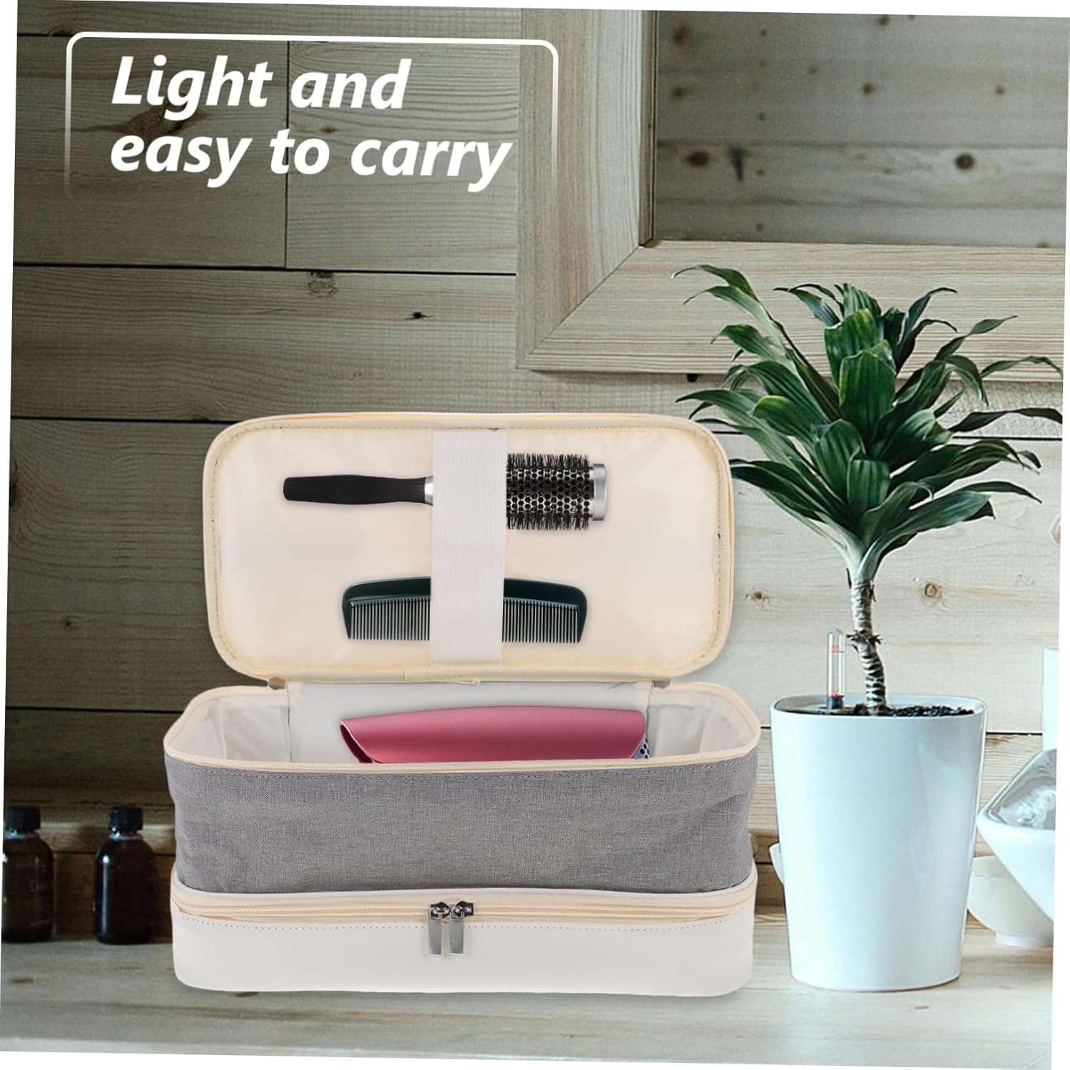 VICASKY Hair Tool Travel Case Hair Dryer Organizer Bag Travel Carry Bag for Women image number 4