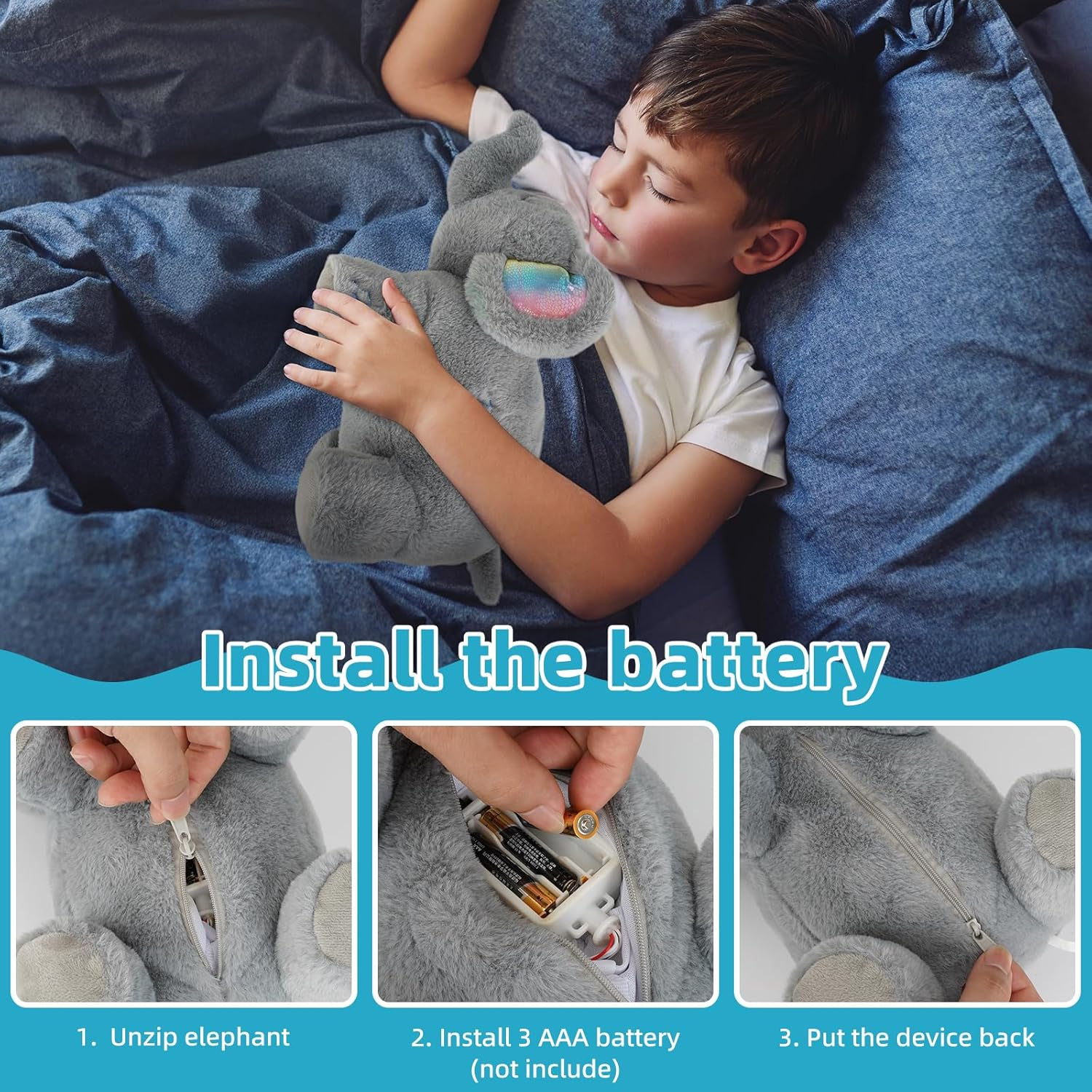 Baby Toy Soothe Portable Plush Sound Machine with Music Lights & Breathing Motion image number 1