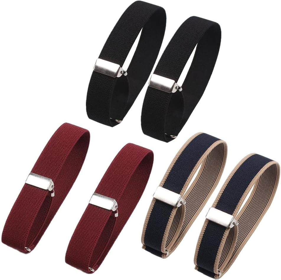 Elastic Adjustable Armbands Anti-Slip Shirt Sleeve Holders Arm Shirt Garters Hold up Sports Armband Strap for Women and Men, 1/3/4 Pairs