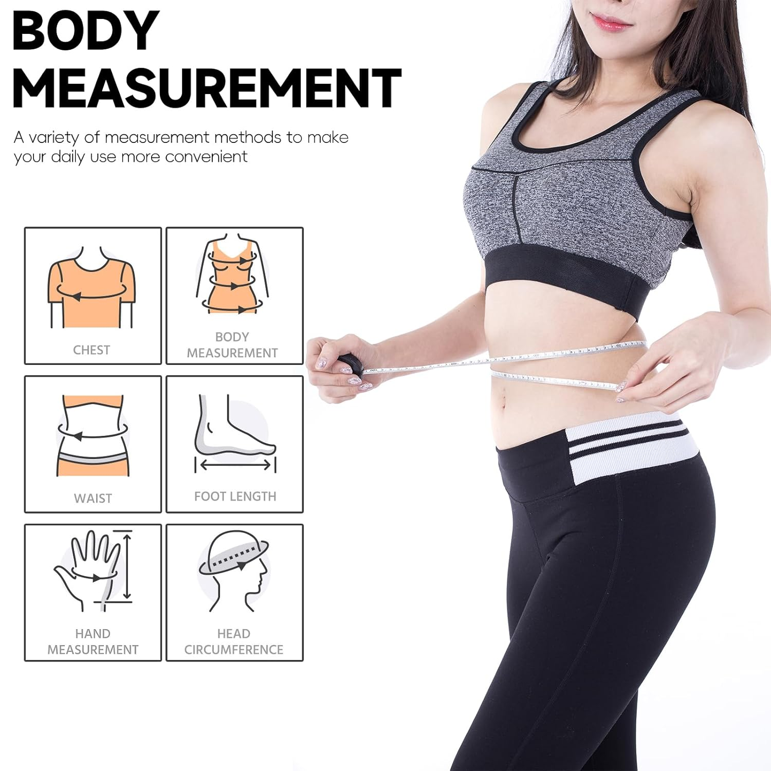 1 Pack Soft Tape Measure Retractable Measuring for Body Fabric Sewing Tailor,Black Sewing Tape Measures,Small Push Buttondouble Scales Rulers 79-Inch 2 Meter(Black White) image number 6