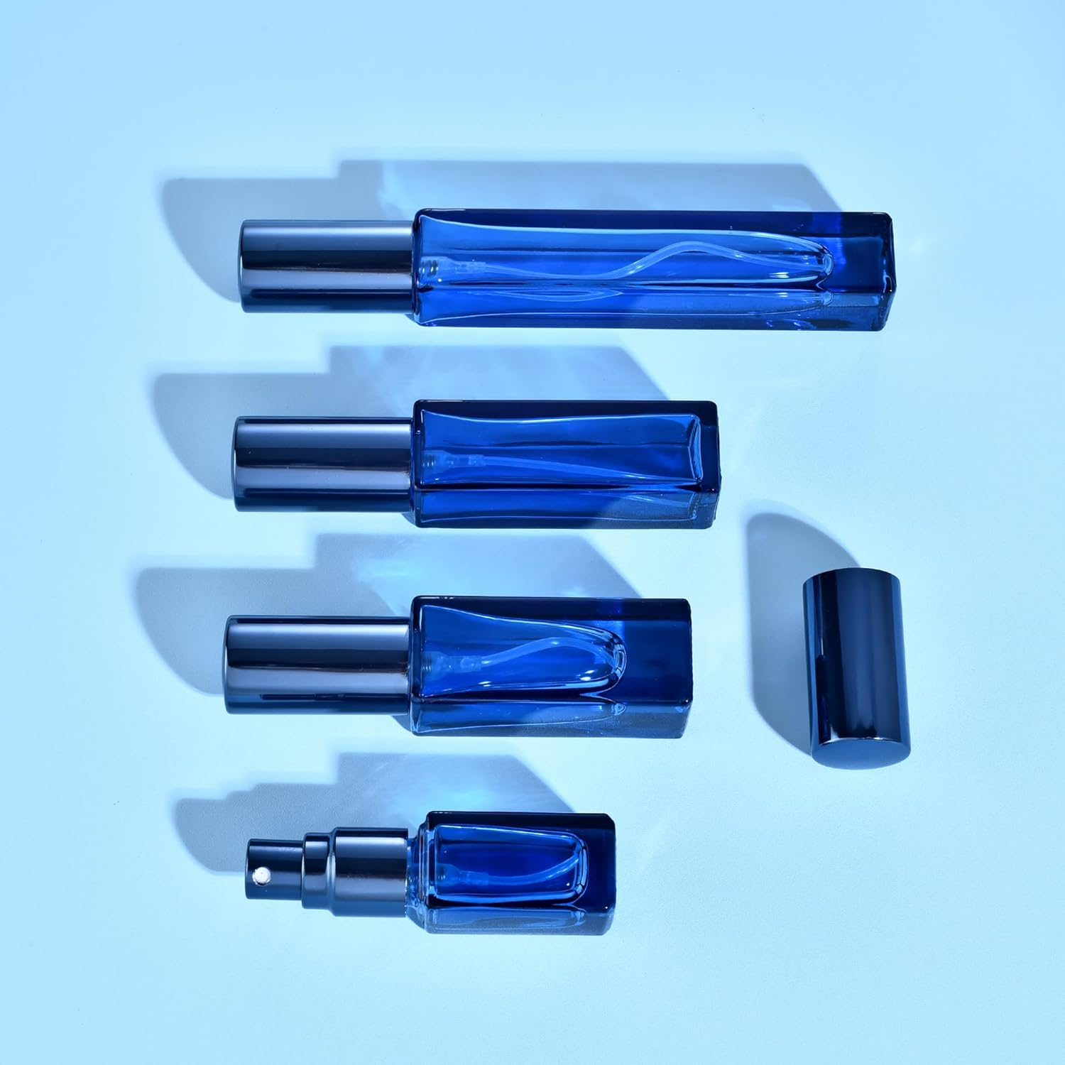 Yikimyfo Travel Perfume Spray Bottle, 4 Pcs(3Ml+5Ml+9Ml+10Ml) Leakproof Cologne Travel Bottle Refillable Perfume Bottle Fine Mist Perfume Atomizer Mini Spray Bottles Fragrance Bottle - 3Pcs-10Ml(Black+Purple+Grey) image number 4