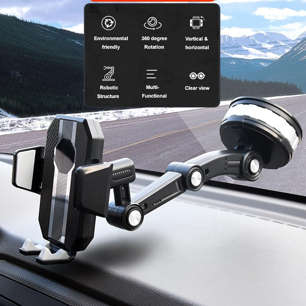 AUTOXBERT Car Phone Holder Mount Suction Cup Universal Mobile Phone Holder for Car Windscreen Dashboard Window 360 Degree Adjustable Compatible with Iphone Pro Max Samsung Etc All 4-7 Inches Screen image number 3