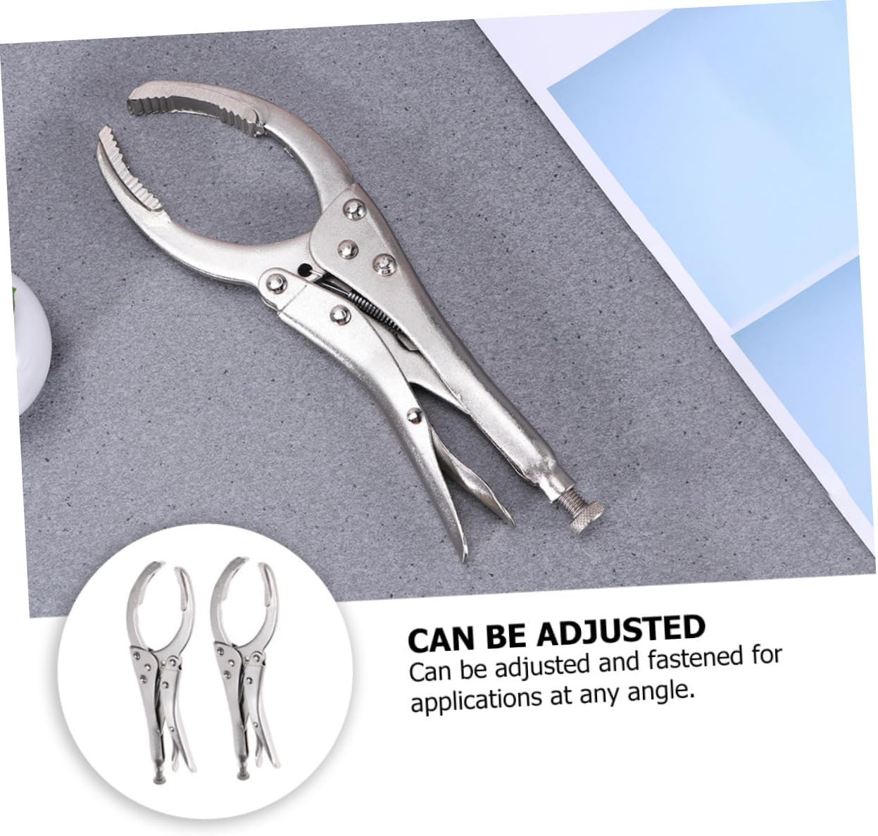 Angoily 2Pcs Locking Grip Oil Filter Wrench Tool for Easy Removal and Vise Holding Construction Ergonomic Design for Mechanics and Use image number 3