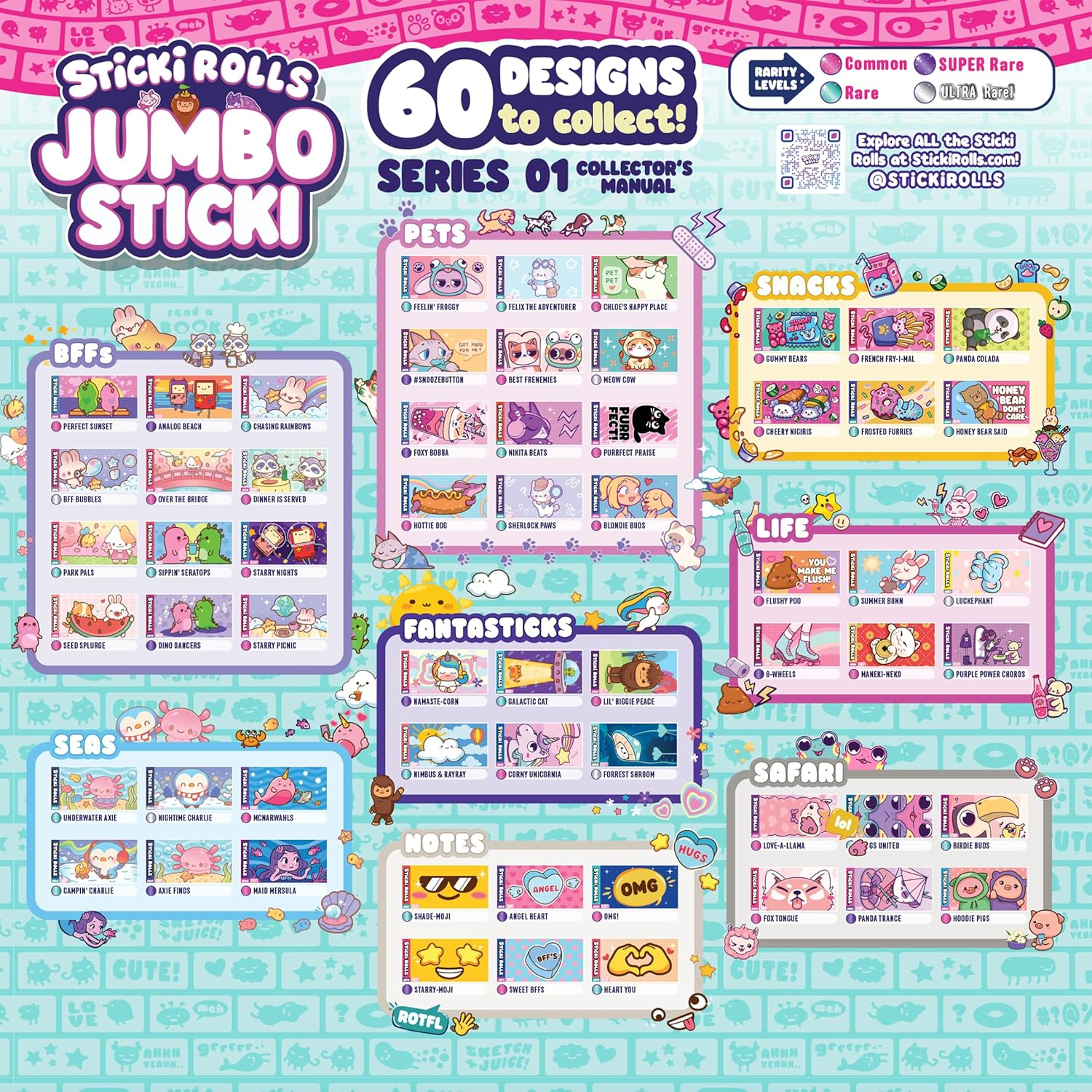 Sticki Rolls Jumbo Sticker Capsule Tube image number 1