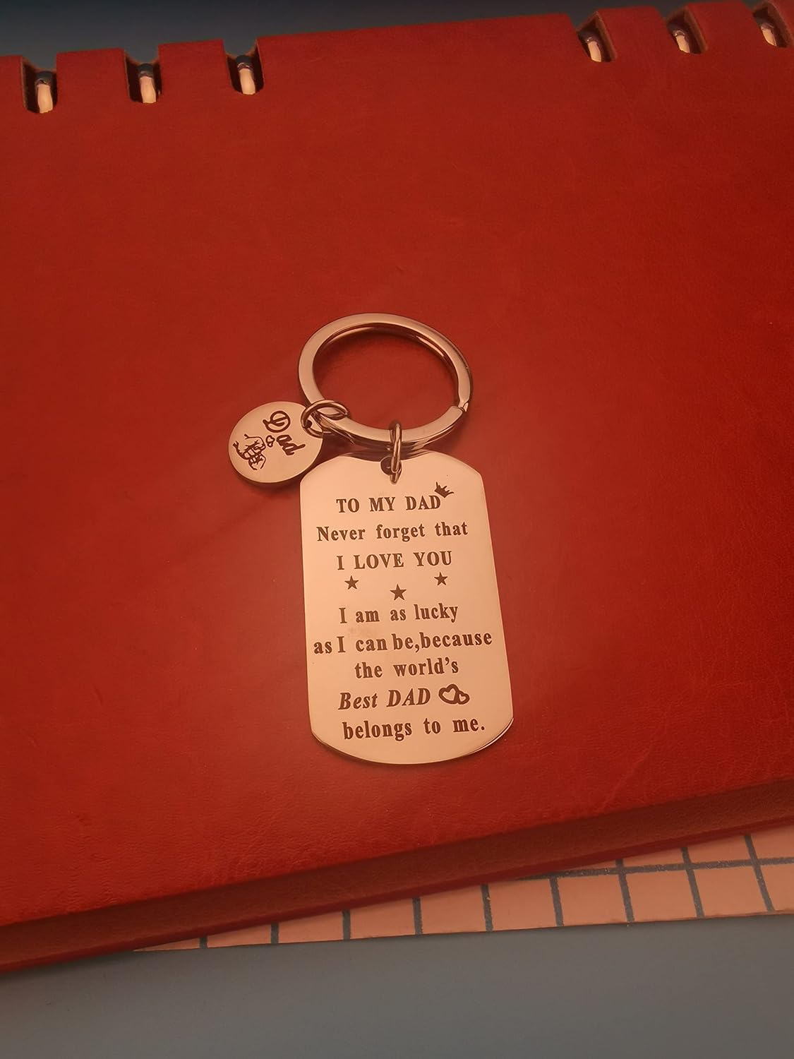 Fathers Day Birthday Gifts for Father Dad from Daughter Son to My Dad Keychain Never Forget I Love You Gift Keyring for Best Dad Daddy Christmas Presents for Father Key Chains