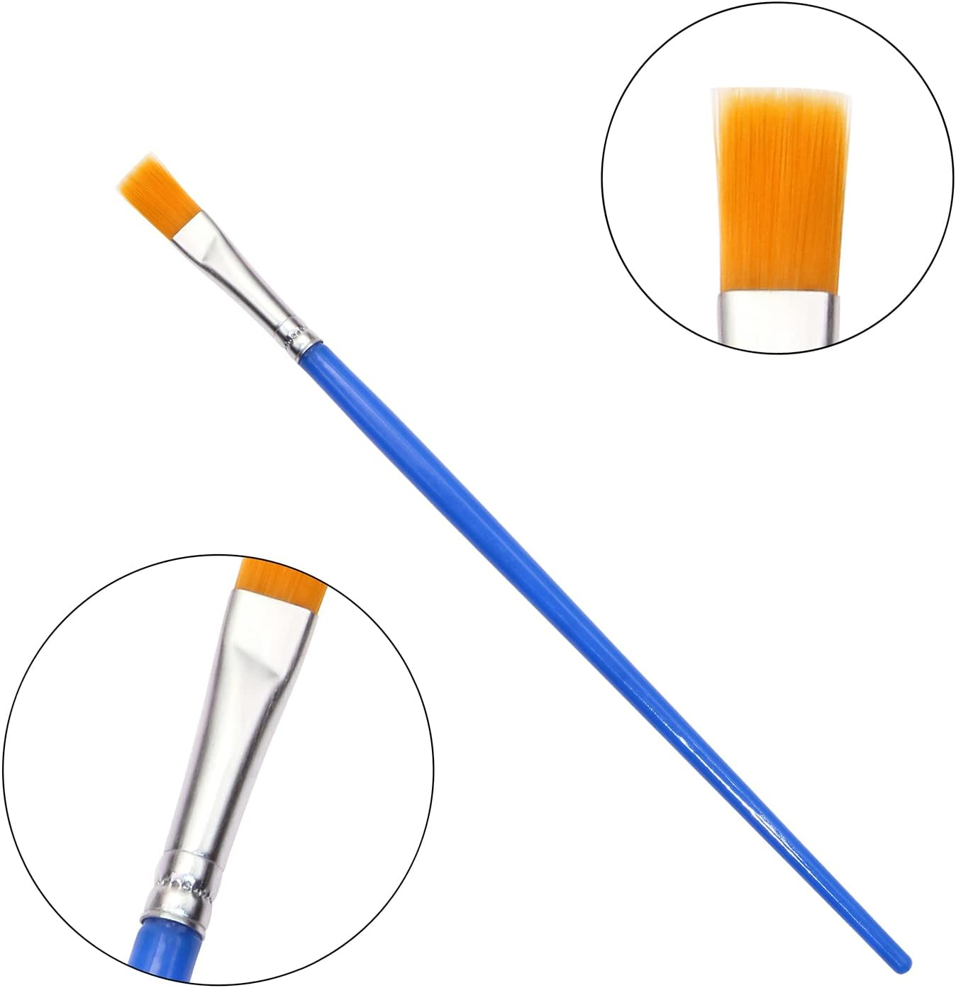 Shapenty Flat Paint Brushes with Nylon Hair Small Paintbrush for Detail Painting Acrylic Oil Watercolor Painting Touch up Painting Cleaning Epoxy Resin Art Craft Project Starter Students (30) image number 2