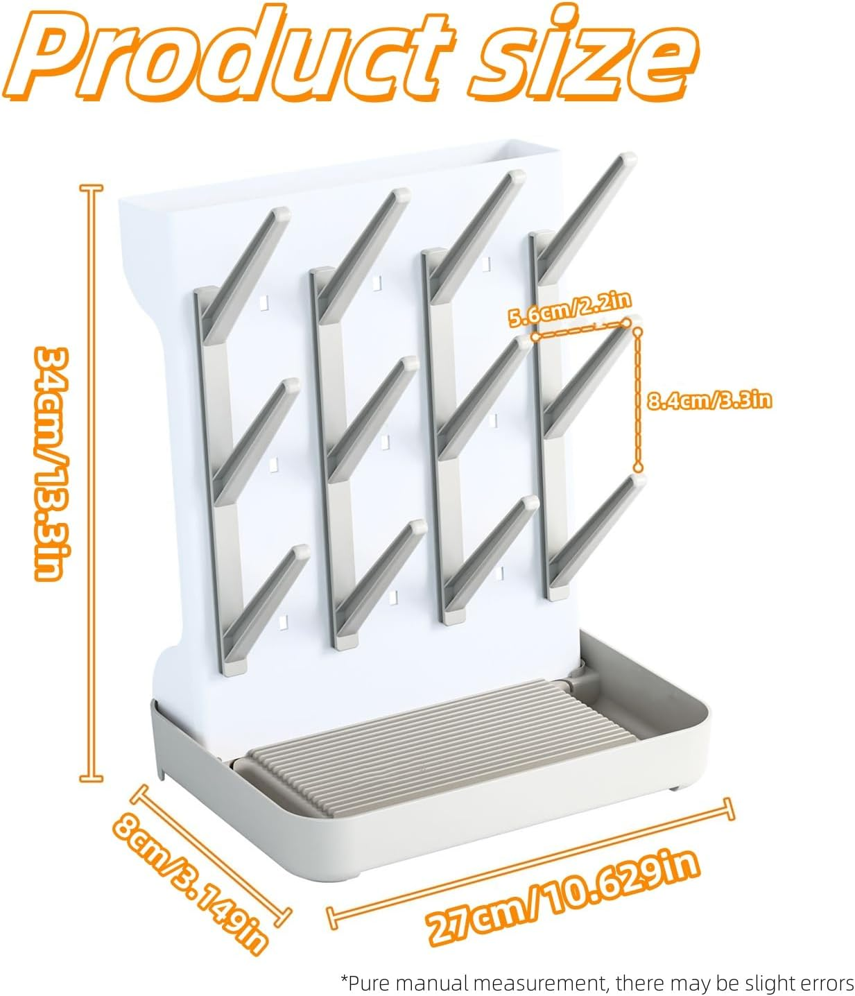 Baby Bottle Drying Rack, Vertical Space Saving Countertop Standing Drying Rack Baby Accessory, Bottle Brsuh, Pacifier, Breast Pump Accessories Drying Stand, Storage Organizer (Gray) image number 2