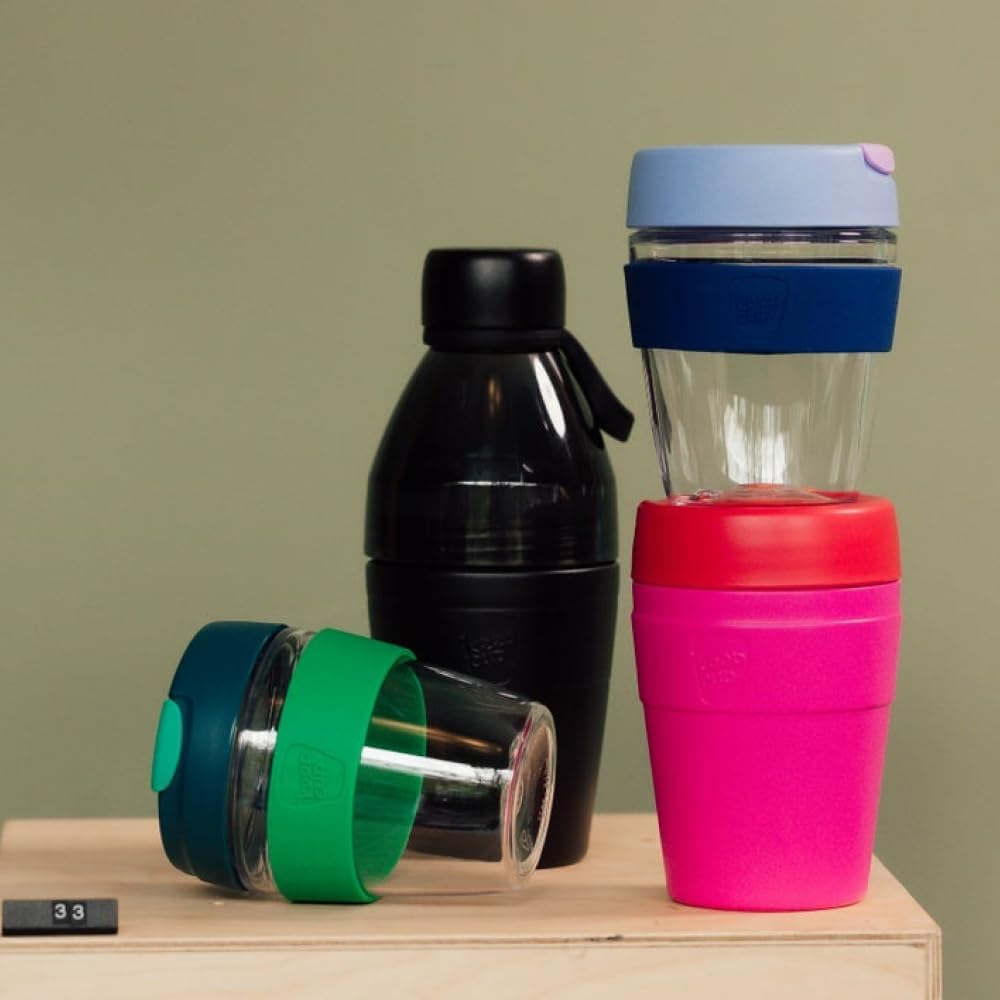 Keepcup Traveller Light, Reusable Coffee Cup Travel Mug - Lightweight Plastic with Leakproof Sipper Lid - 12Oz / 340Ml - Calenture Clear image number 4