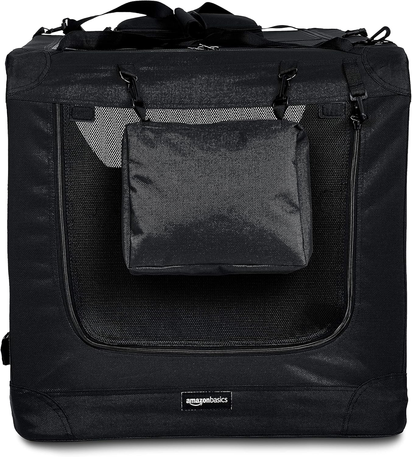 Amazon Basics Folding Portable Soft Pet Dog Crate Carrier Kennel - 91 X 60 X 61 Centimeters, Black image number 2