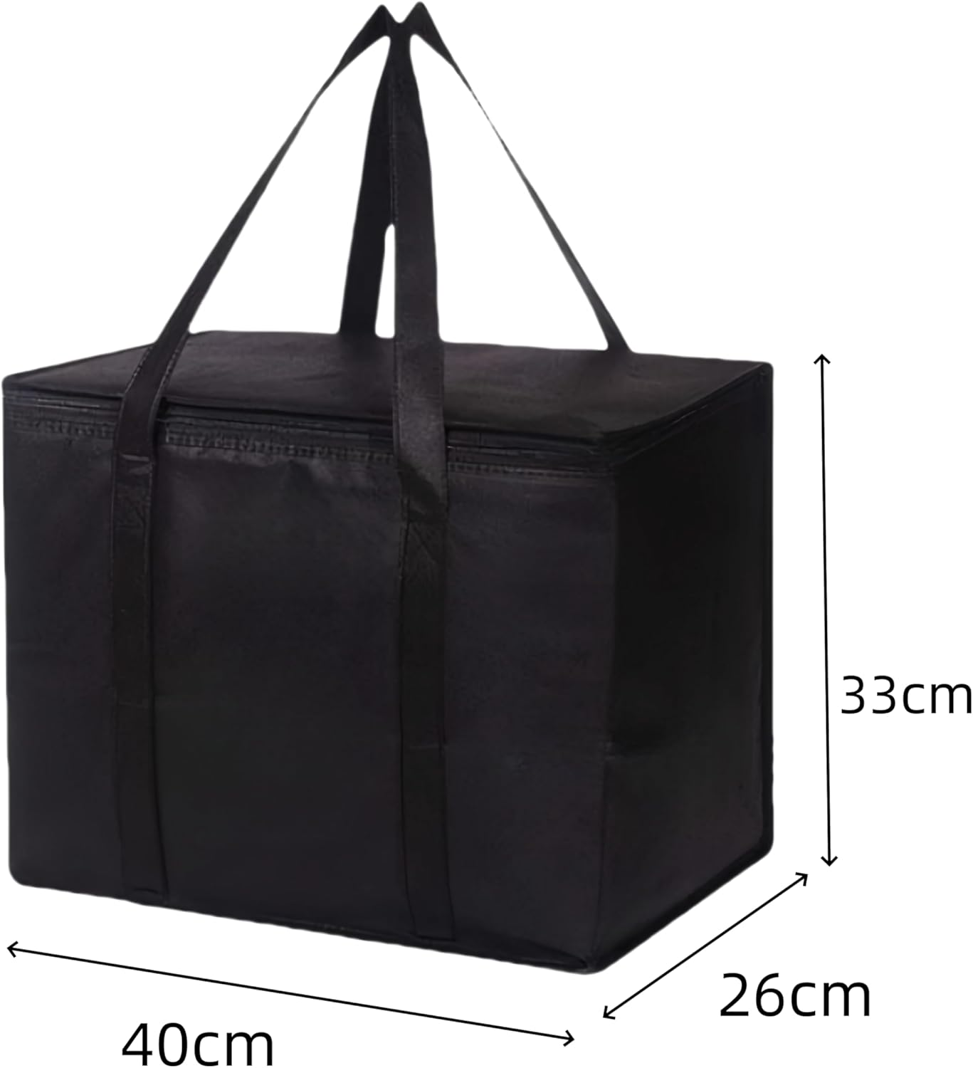Large Insulated Cooler Bag,2 Pcs Reusable Insulated Grocery Bag,Leak Proof Insulated Shopping Bags,With Bottom Plate Foldable Tote Bags Insulated Food Delivery Bag,With Zippered Top Travel Cooler Bag image number 1