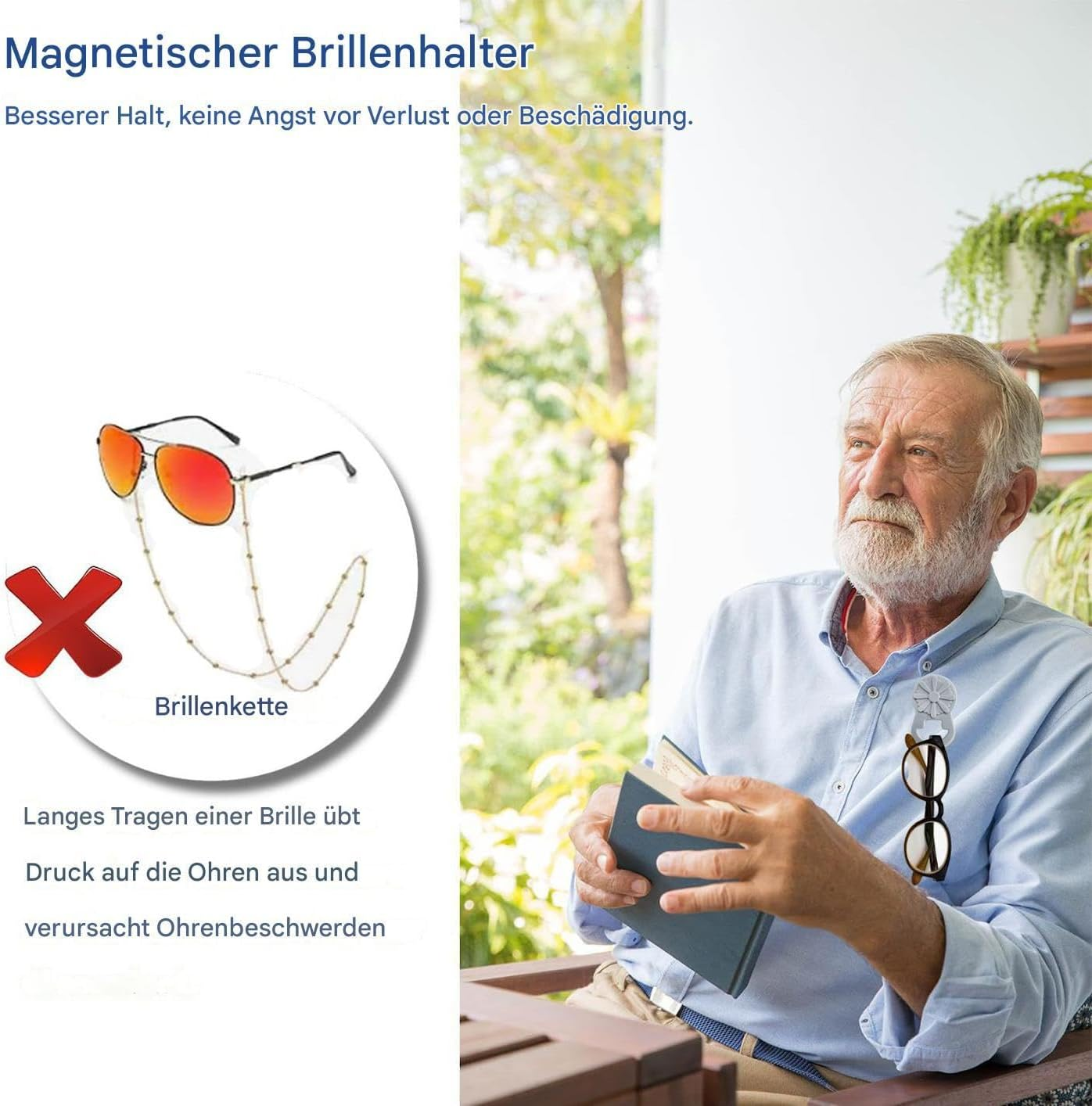 Tuxuseo Glasses Clip for Shirt - Magnetic Clothing Holder, Silicone Fashion Accessories Hanger for Men and Women Travel Outdoor Hiking Shirt Clothing - White image number 6