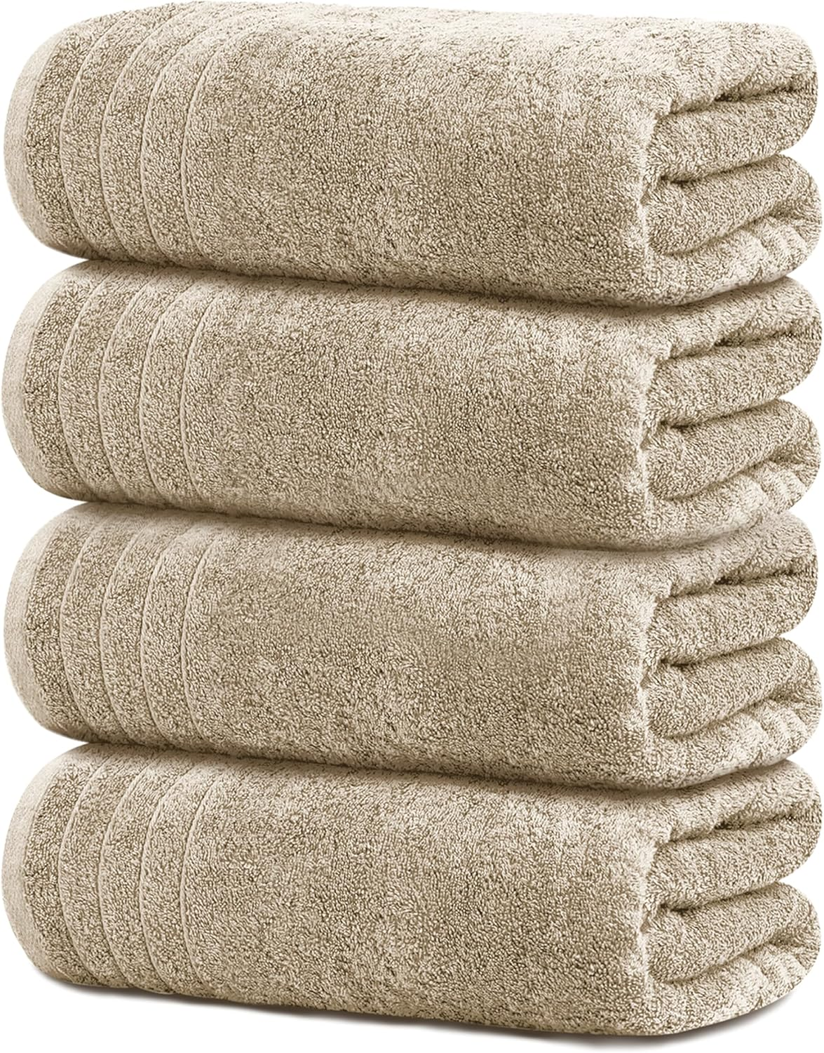 Tens Towels Large Bath Towels, 100% Cotton Towels, 30 X 60 Inches, Extra Large Bath Towels, Lighter Weight & Super Absorbent, Quick Dry, Perfect Bathroom Towels for Daily Use (Pack of 4) (White)