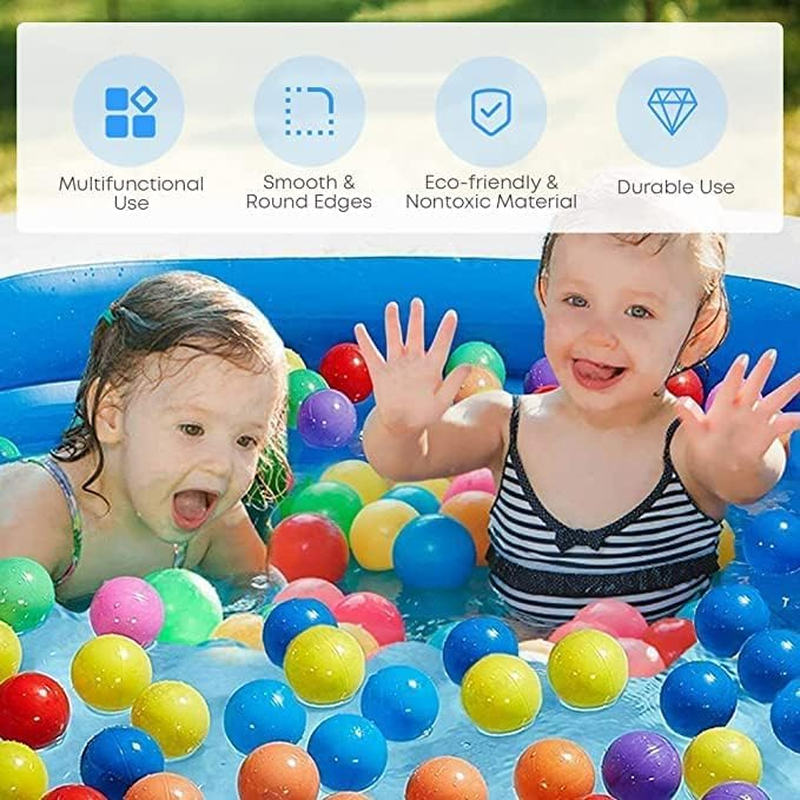 Kids Inflatable Playing Pool, 180Cm Kids Adult Family Rectangular Swimming Pool with Inflatable Soft Floor for Backyard, Garden, Indoor (Blue) image number 6
