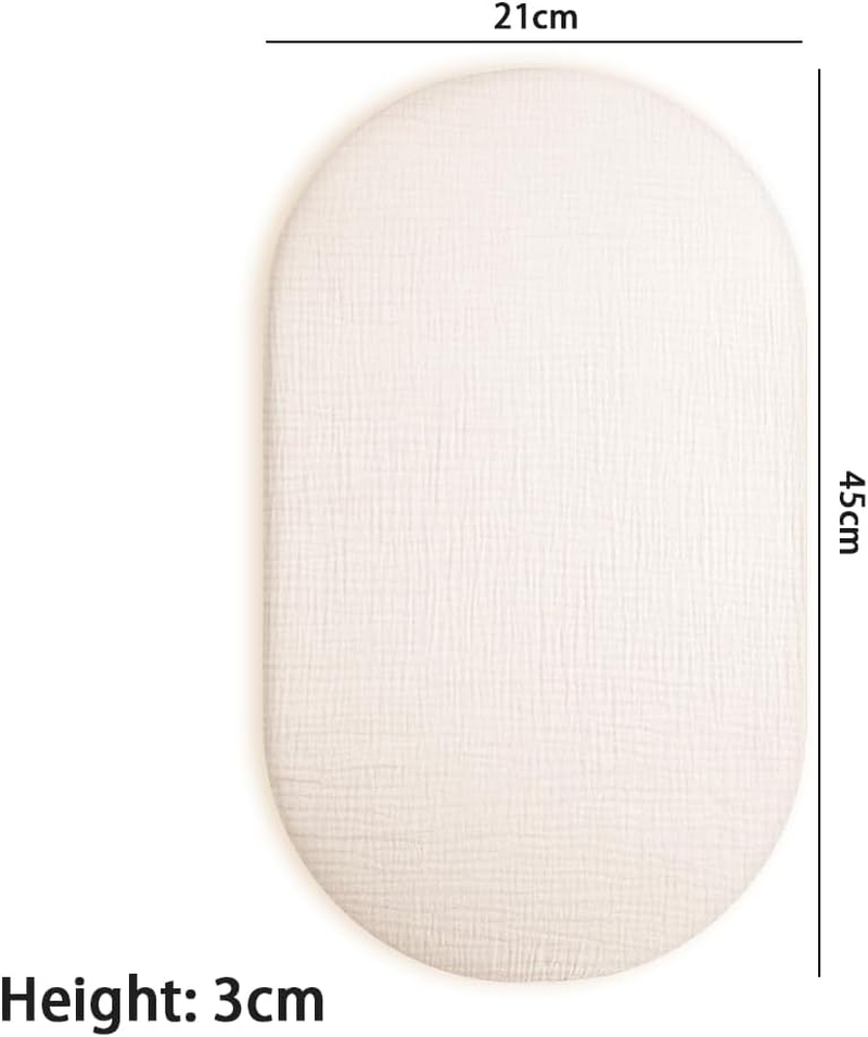 2 Pcs Bassinet Fitted Sheets, Universal Cradle Sheet Set for Rectangle, Oval, or Hourglass Bassinet Pad/Mattress, Soft Breathable Stretchy Baby Pad/Mattress Sheet Set (Yellow and Beige)