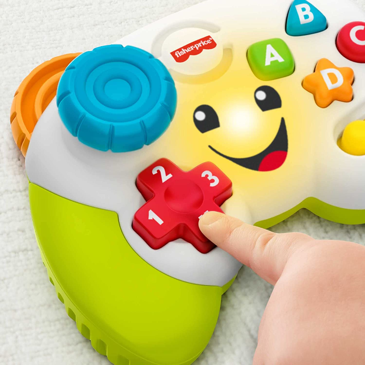 Fisher-Price Laugh & Learn Baby & Toddler Toy Game & Learn Controller Pretend Video Game with Music Lights & Activities Ages 6+ Months​ image number 2