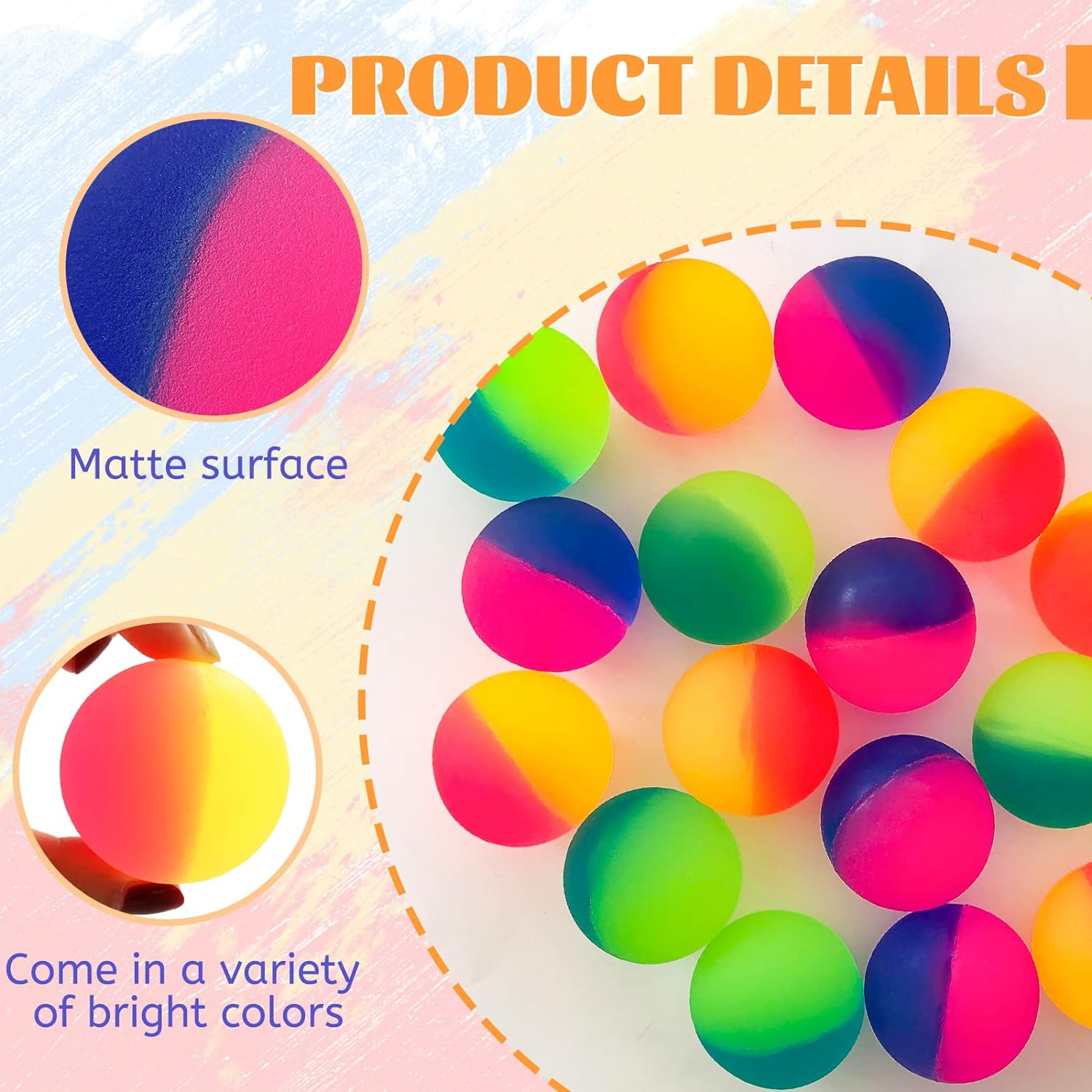 Irrmshr 18 Pcs Bouncy Balls for Kids,45 Mm Jumbo Super Bouncy Balls,Rubber High Bouncing Balls in Bright Assorted Multi Colors for Boys Girls Birthday Party Favors Carnival Prizes image number 3