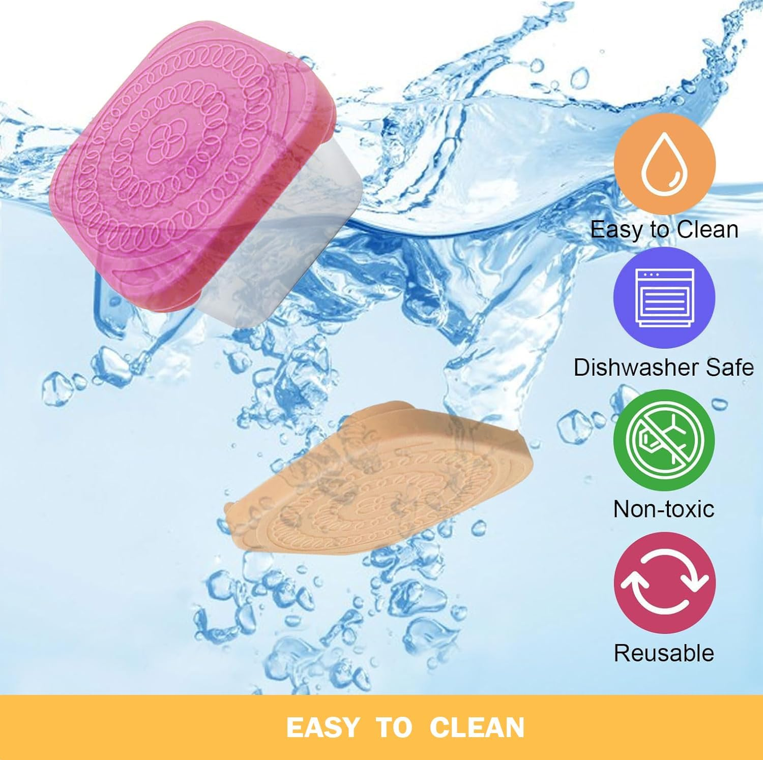 4 Pack Stainless Steel Snack Containers, Leak Proof Food Storage Containers Metal Kids Snack Containers with Silicone Lids, for Daycare, School Travel(6Oz) (Pink, Orange, Rose Red, Purple) image number 4