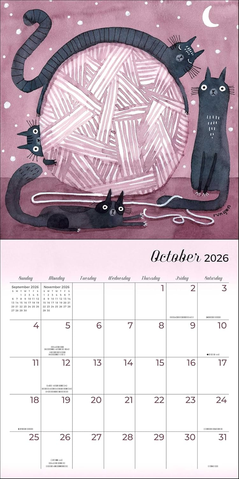 Feline 2026 Wall Calendar: Terry Runyan'S Cats