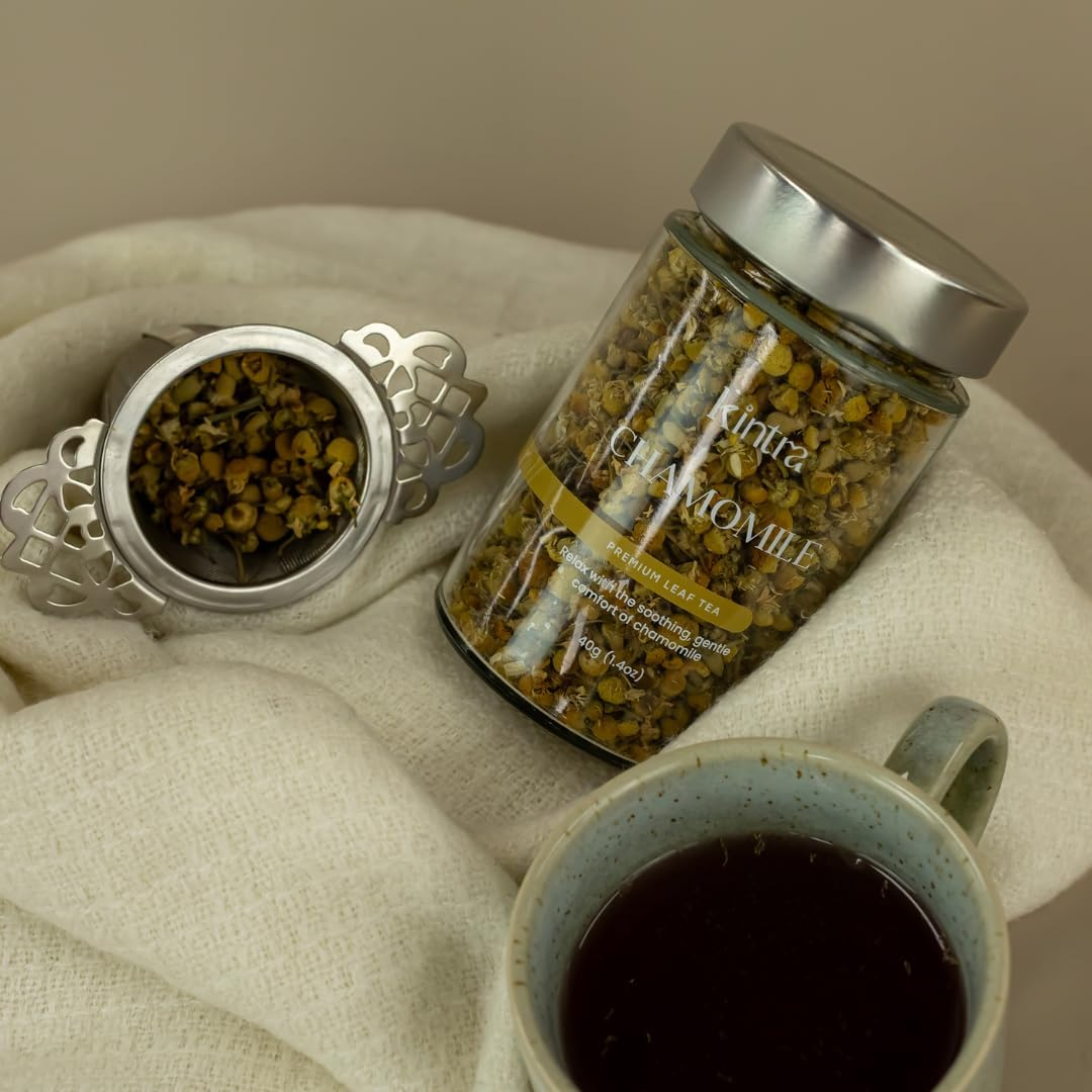 Kintra Foods Loose Leaf Chamomile Blend Tea Glass Jar 40 G image number 1