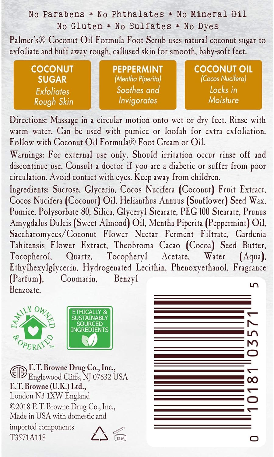 (Foot Scrub) - Palmer'S Coconut Oil Formula Coconut Sugar Foot Scrub, 62Ml image number 2