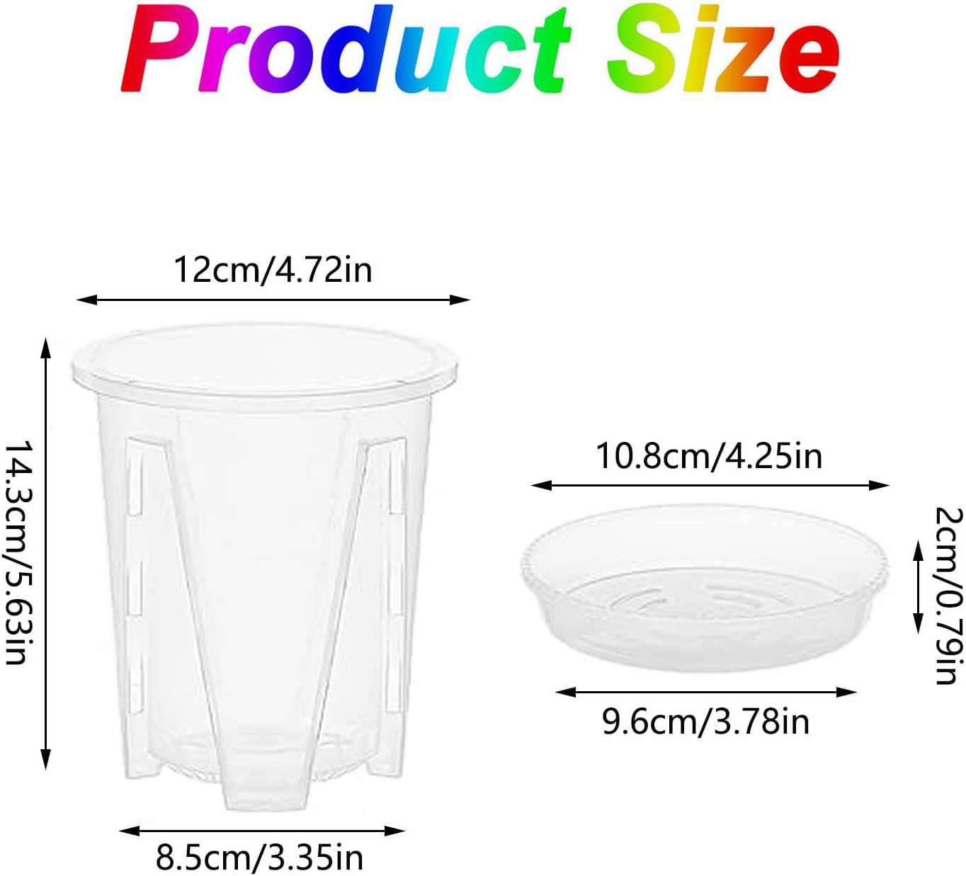 6 Pcs Clear Orchid Pots with Holes & Saucers - Breathable Slotted Planters for Orchids, Succulents, Houseplants Durable Decorative Flower Pot with Drainage Tray image number 6