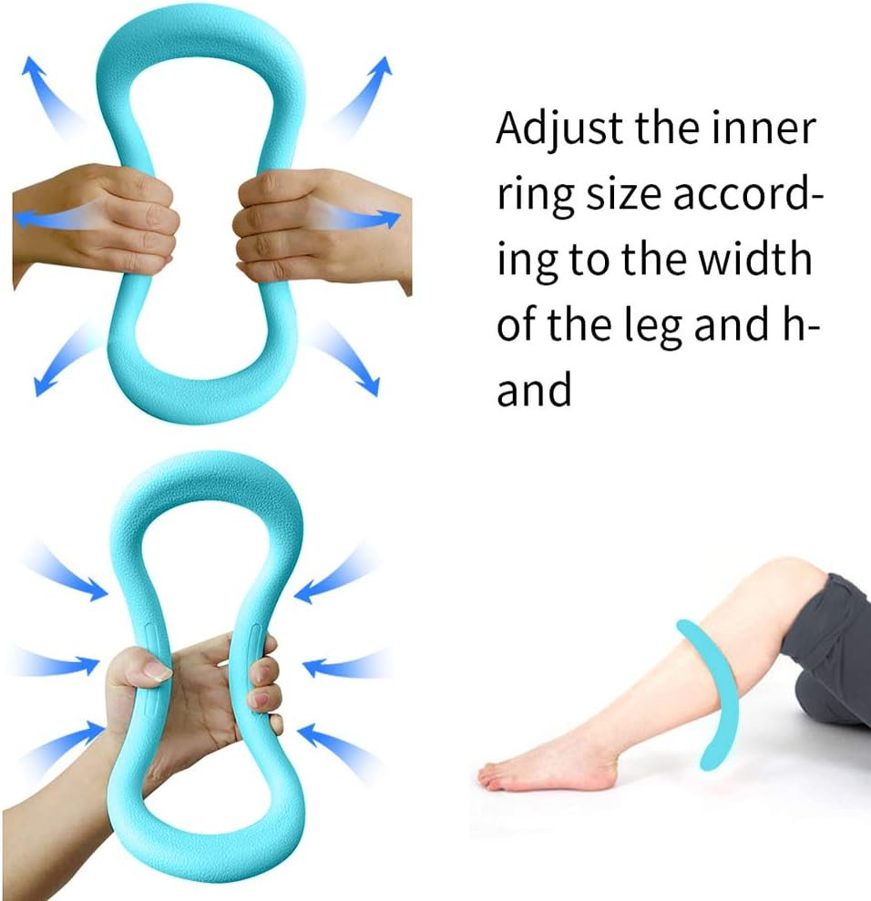 Sunsign 2 Pack Adjustable Soft Yoga Ring Pilates Ring Fitness Ring Full Body Toning Fitness Circle Great for Shoulder Back Arm Leg Pain Green