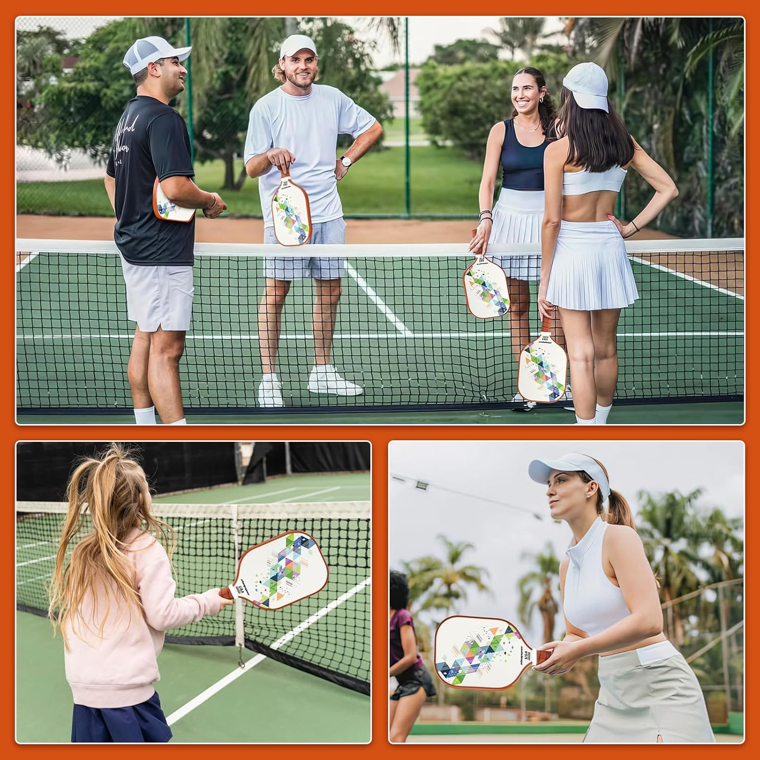 Pickleball Paddles | USAPA Approved Pickleball Set of 2 | Graphite & Fiberglass Pickleball Racket | Great Paddle for Beginners| Raquette Pickle Ball | Pickle Balls Set with Larger Sports Bag image number 4