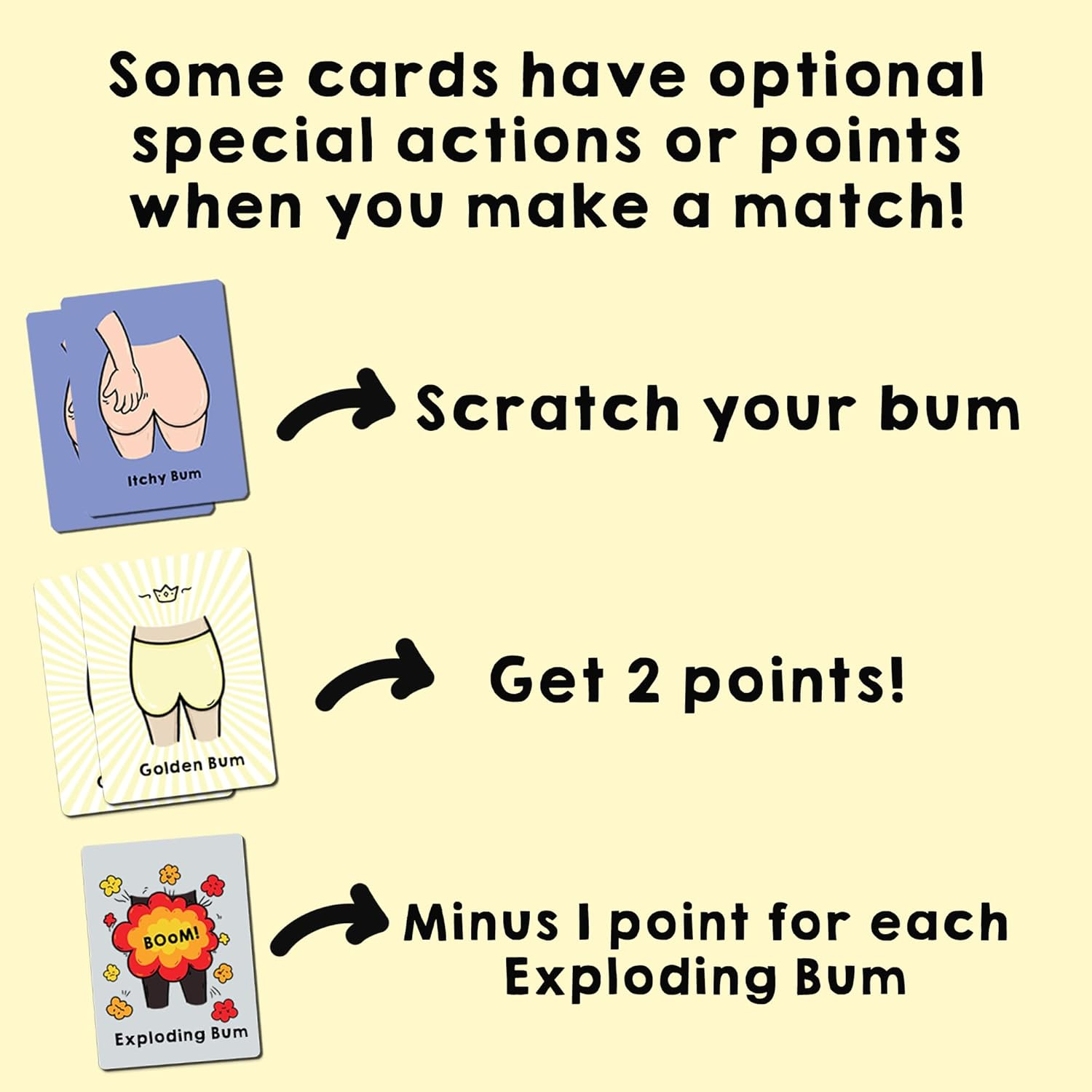 Go Bum | a Card Game for Ages 4 and Up! | 2-7 Players | 10 Mins | It&rsquo;S the Cheeky Version of Go Fish Where You Match Different Kinds of Bums to Win