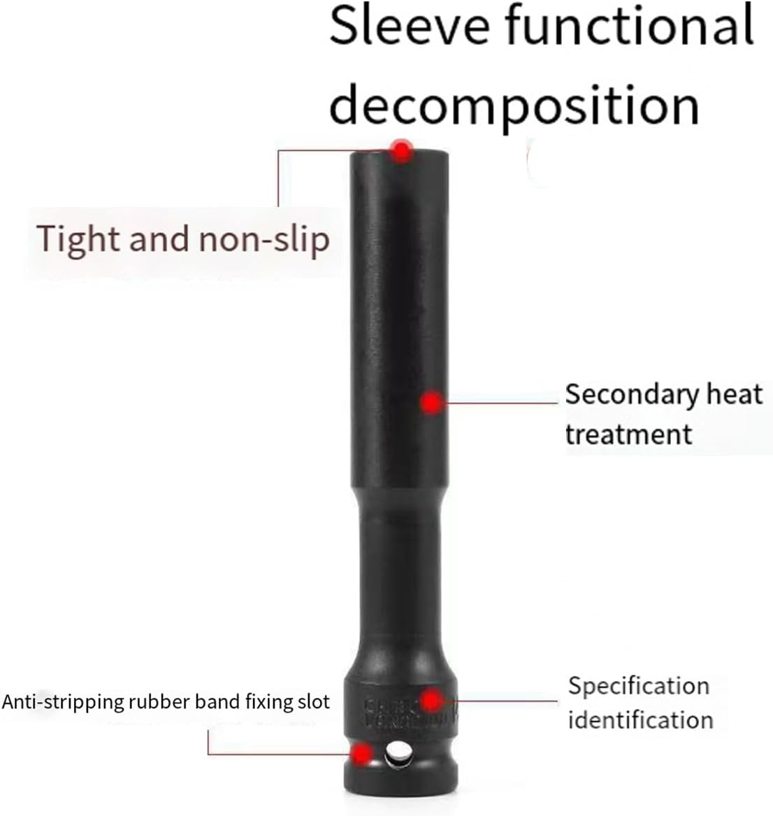 AIMALL 14Mm Lengthened Thin-Walled Socket for Electric Wrench &ndash; 1/2" Extra-Long Ultra-Thin Hexagon Socket, CR Chrome Vanadium Steel image number 3