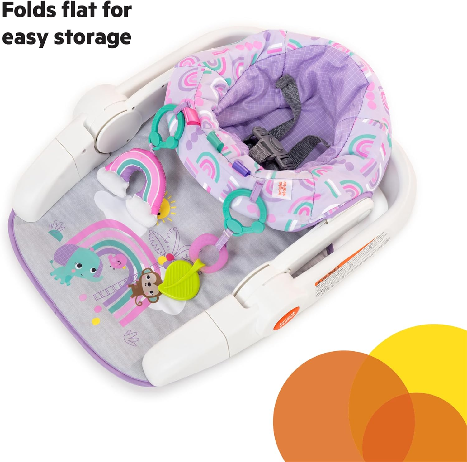 Bright Starts Learn-To-Sit 2-Position Baby Floor Seat with Toys, Unisex, 4-12 Months, Purple Paradise image number 3