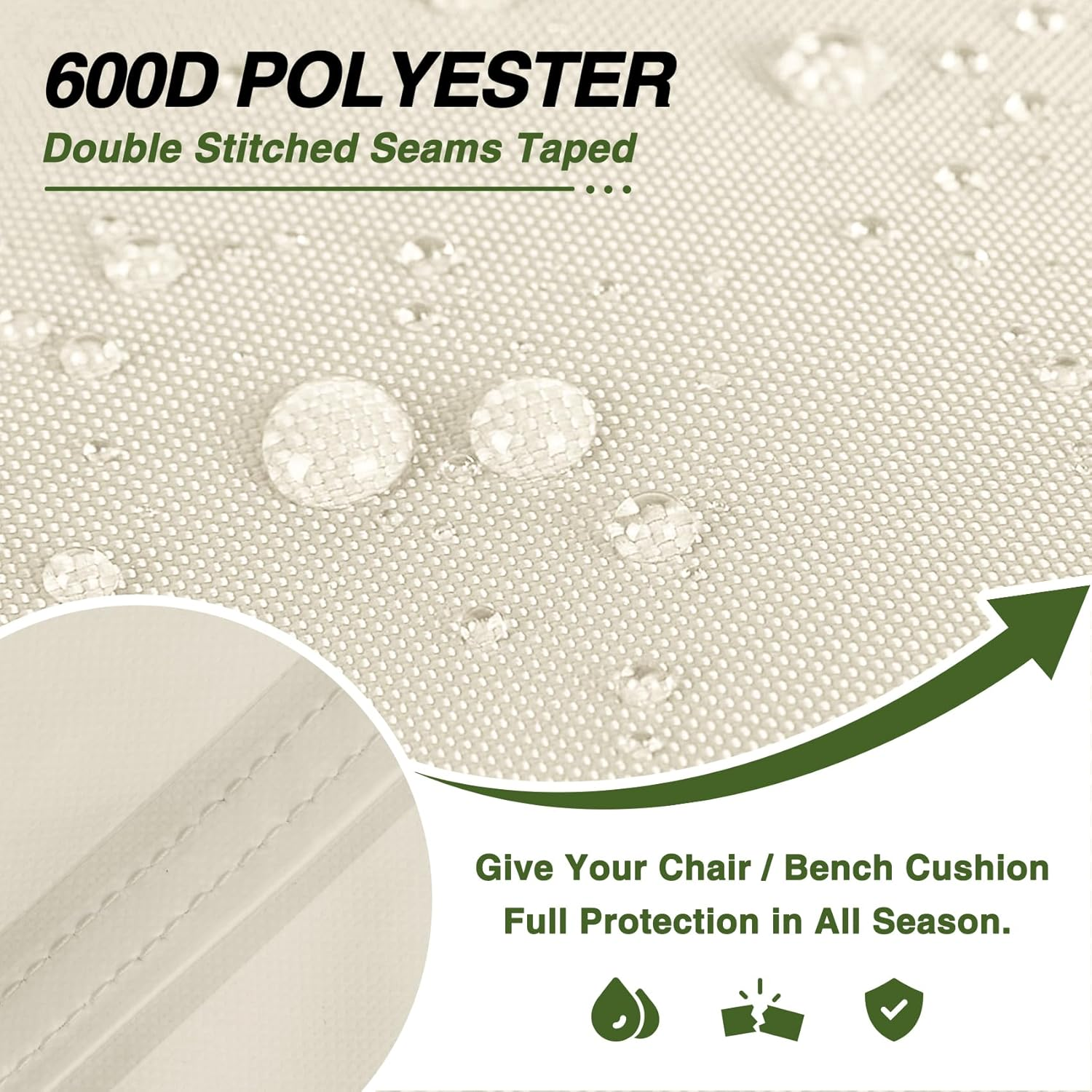 Porch Shield Outdoor Cushion Storage Bag 62 Inch Waterproof outside Storage Bags for Patio Furniture with Zippers and Handles