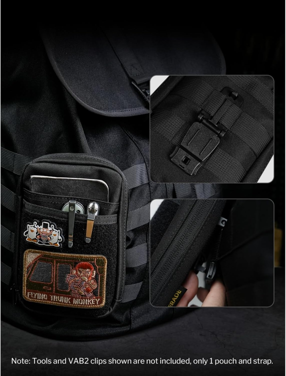 VIPERADE CHS3 Tactical Utility Pouch Organizer, Molle EDC Waist Pouch, Shoulder Bag with Adjustable Strap, EDC Sling Bag, Tactical Fanny Pack for Men image number 4