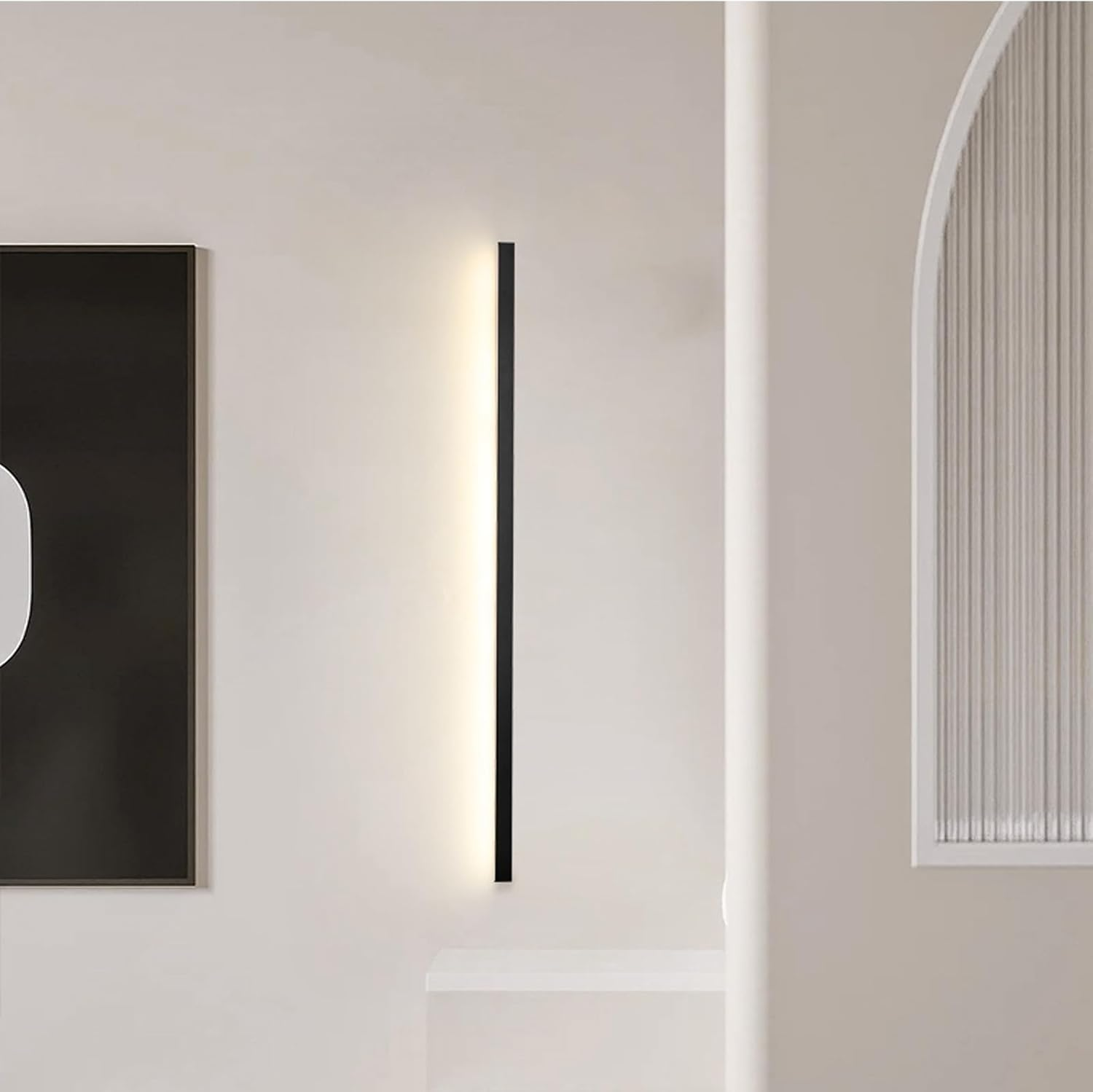 LED Long Strip Wall Lights Modern Simple Aluminum Wall Sconce Bedside Light Background Linear Sconce Lamp Wall Lamps for Bedroom Living Room Corridor Stairs Porch (White Warm Light,120Cm) XXZ image number 3