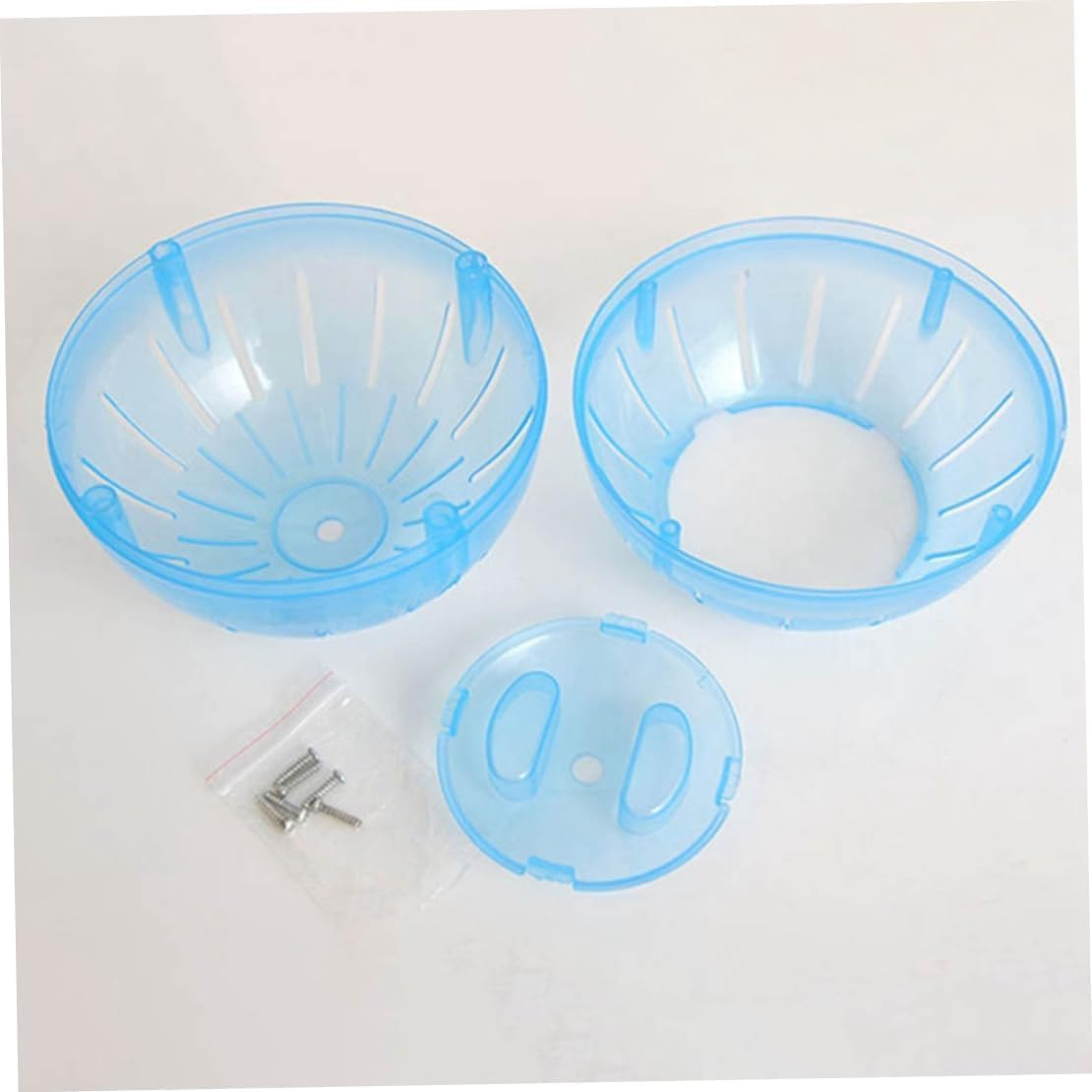 2 Pcs Hamster Balls Hamster Ball Transparent Dwarf Hamster Exercise Balls Running Wheel Gerbil Toys, Small Animal Exercise Wheels (Blue and Pink) image number 1