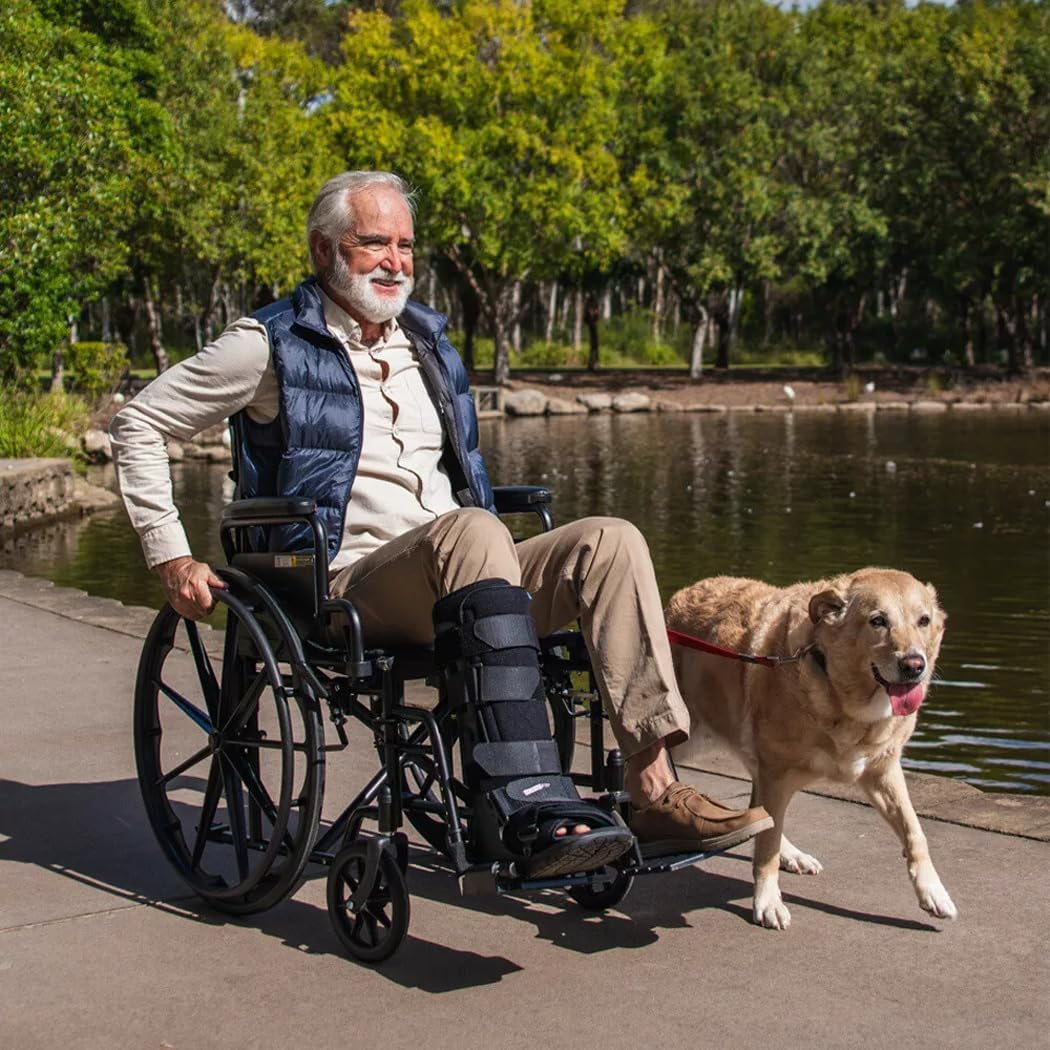 24 INCH Lightweight Foldable Wheelchair with Park Brakes and Free Flip Armrests &ndash; Perfect for Elderly Comfort and Convenience!