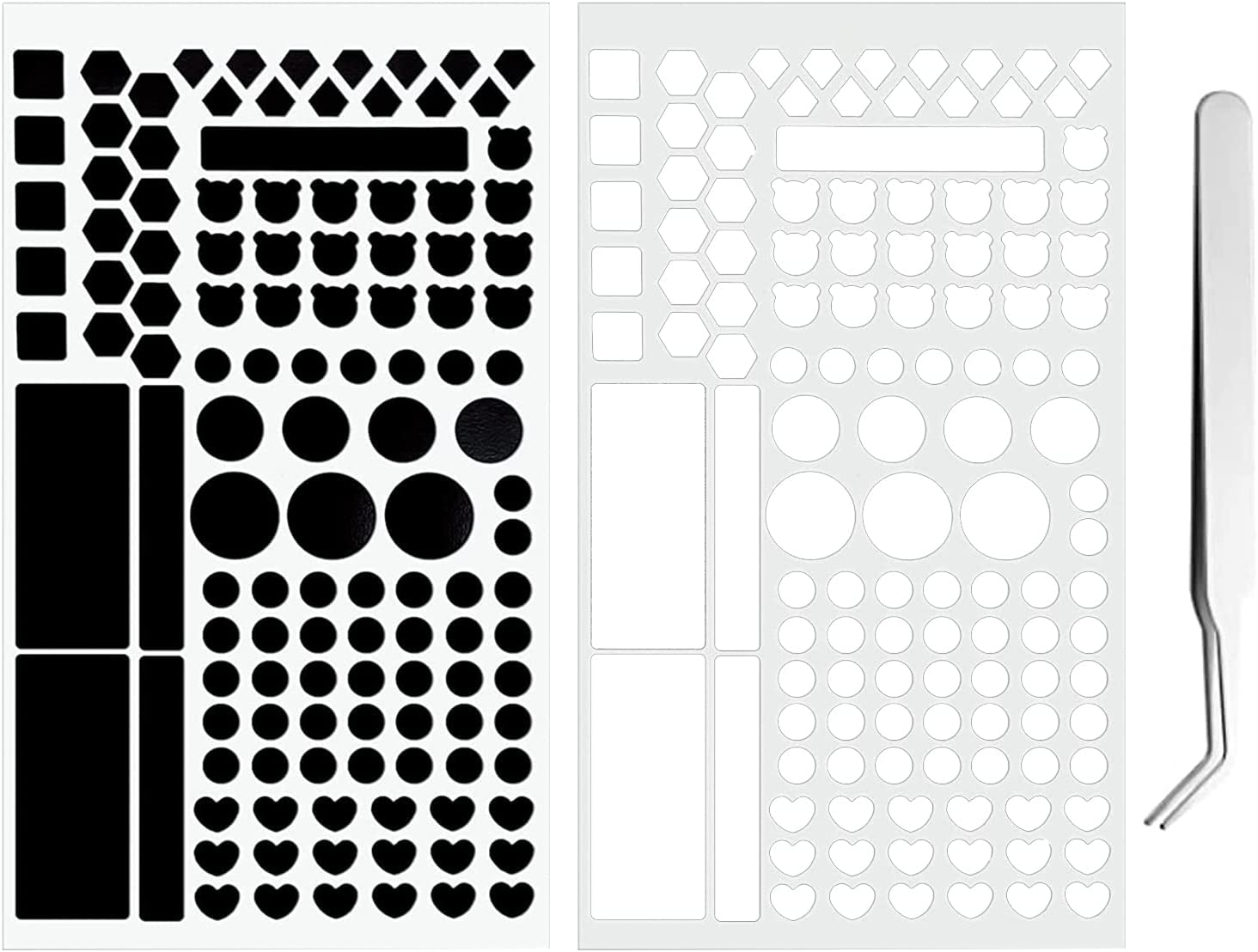 2PCS Light Blocking Stickers, LED Light Dimming Sticker, Dimming Light 80% ~ 100% Blackout Stickers for Electronics, TV, Routers, Clocks with 1PCS Tweezers (White and Black) image number 2