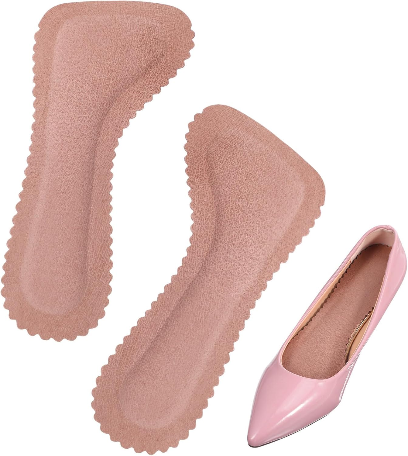 Baluue Black High Heel Anti-Slip Stickers Self-Adhesive Leather and Latex Shoe Pads for Women Breathable and Sweat-Absorbing Insoles for Daily Comfort and Foot Support