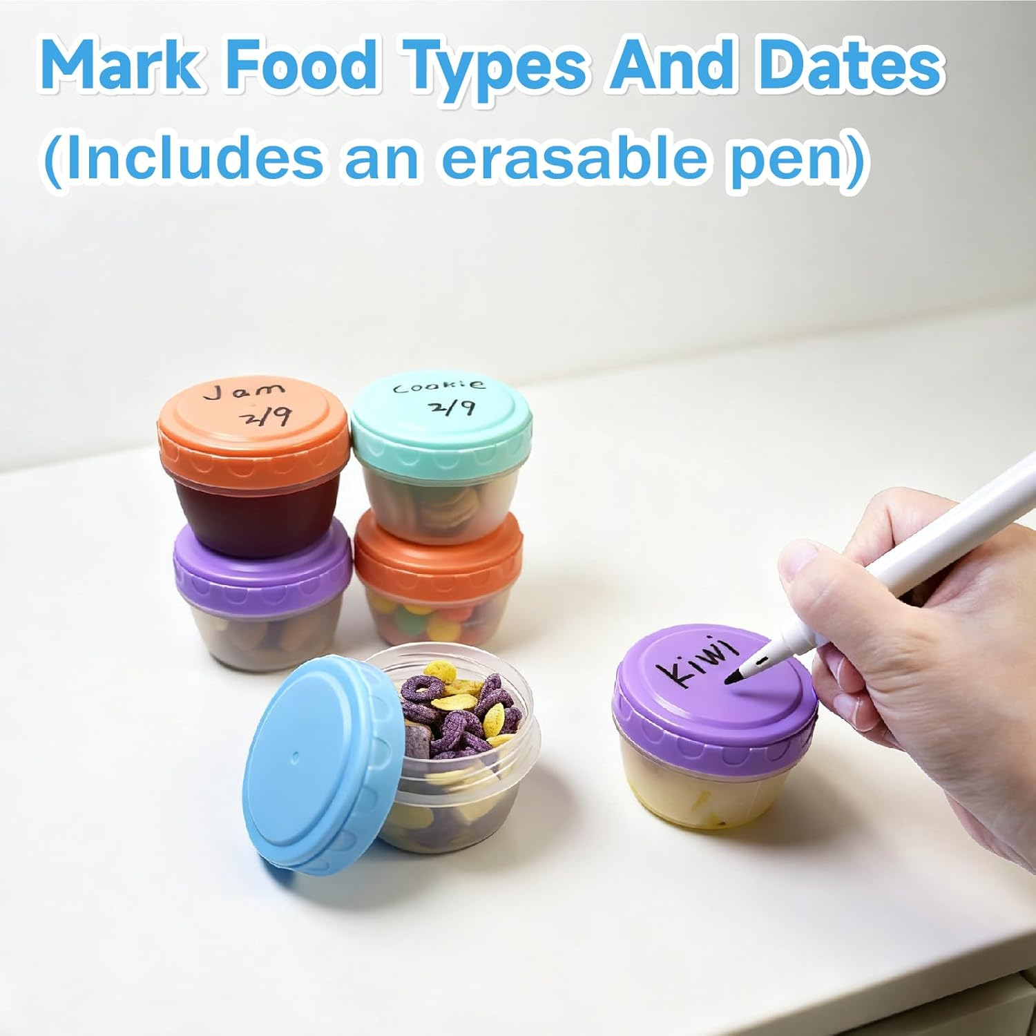 VORELIA 8 Pack 2.7 OZ Snack Containers with Lids, Reusable Sauce Container for To-Go Sauce, Salad Dressings, Condiment, Snackle Box for Nuts, Snacks, Purees, Travel Snack, Dishwasher Safe image number 4