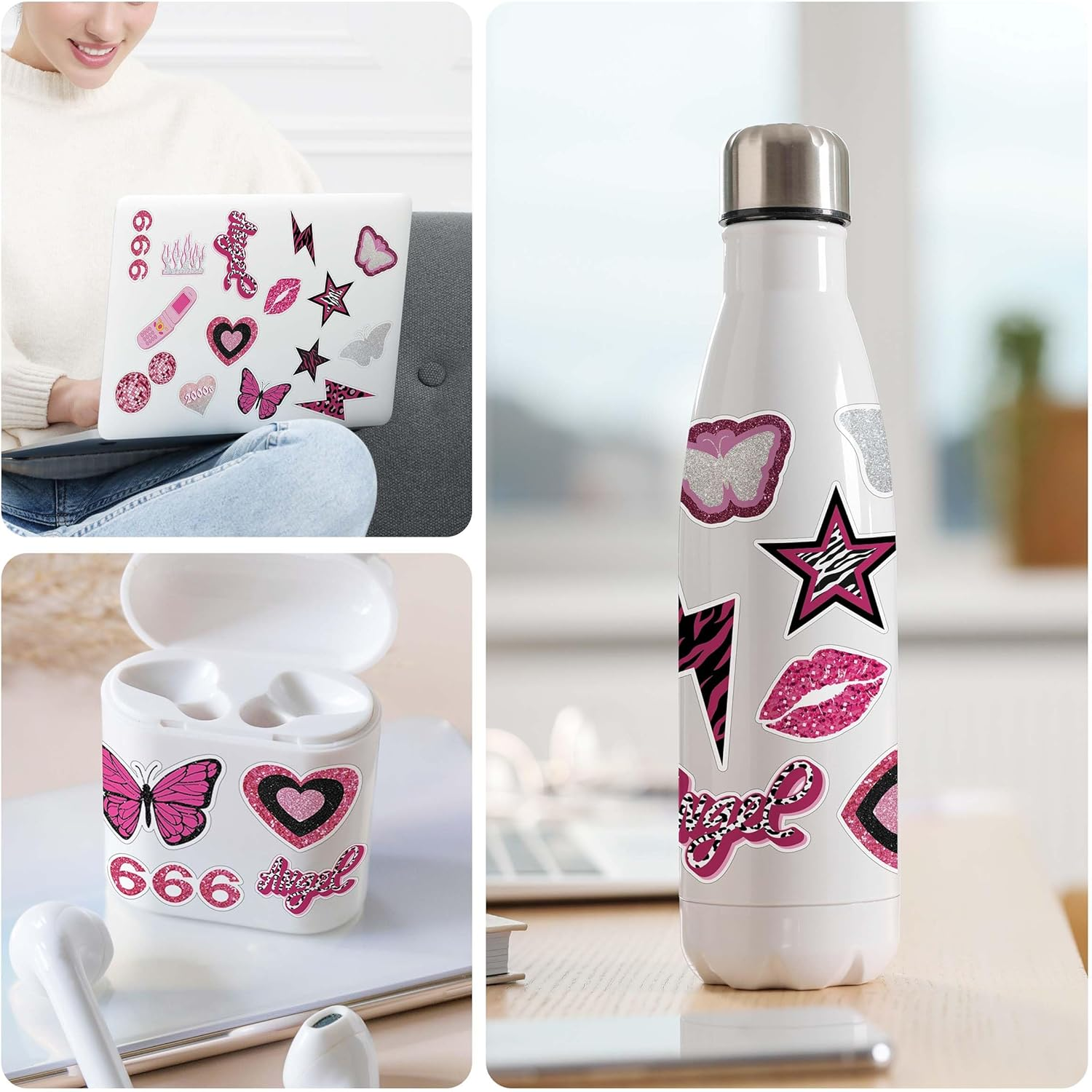 97 Decor Mcbling Trashy Y2K Room Decor Aesthetic - Early 2000S Room Decor Y2K Posters, Hot Pink Pictures Wall Art Prints, Baddie Aesthetic Pictures for Teen Girls Dorm Bedroom Apartment (Unframed) image number 2