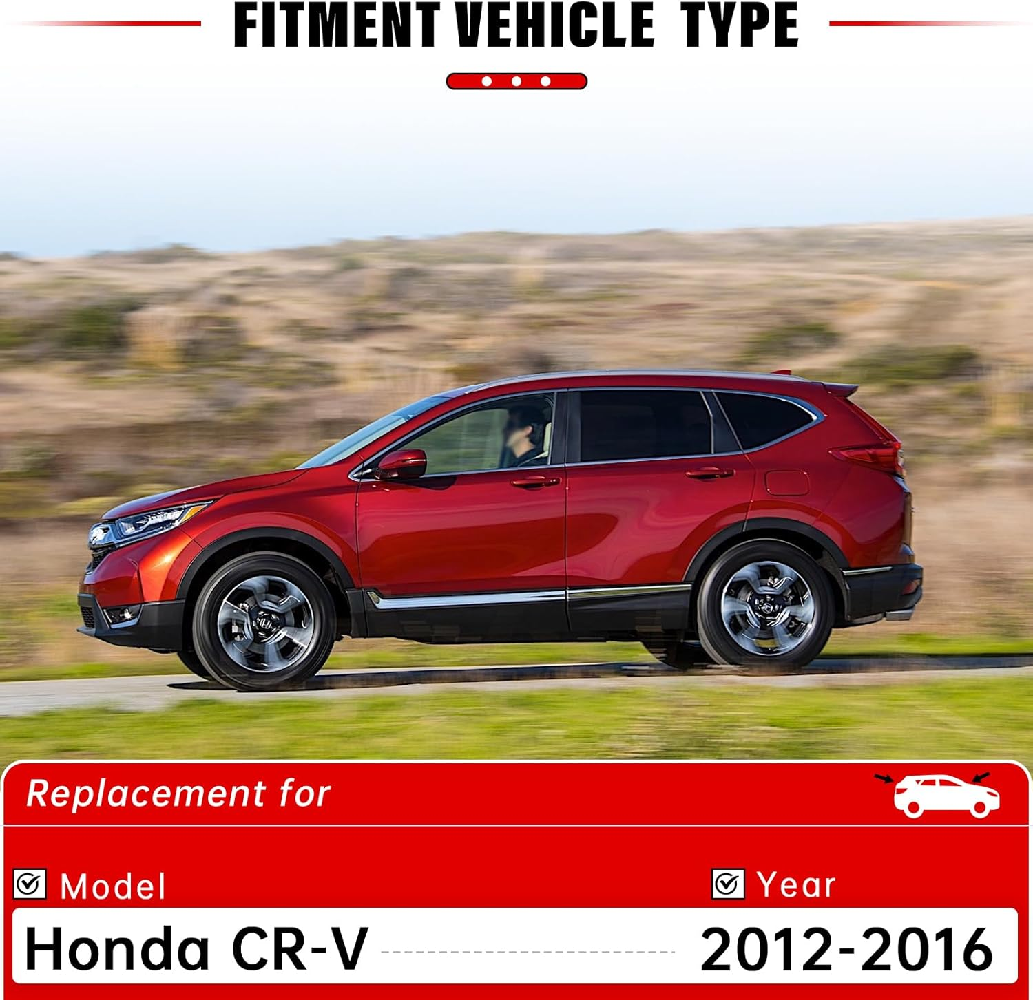 Windshield Wiper Blade Set Replacement for 2012-2016 Honda CRV CR-V and Rear Windshield Wiper Blade 26'' 16'' 13''-(Set of 3) U/J Hook image number 4