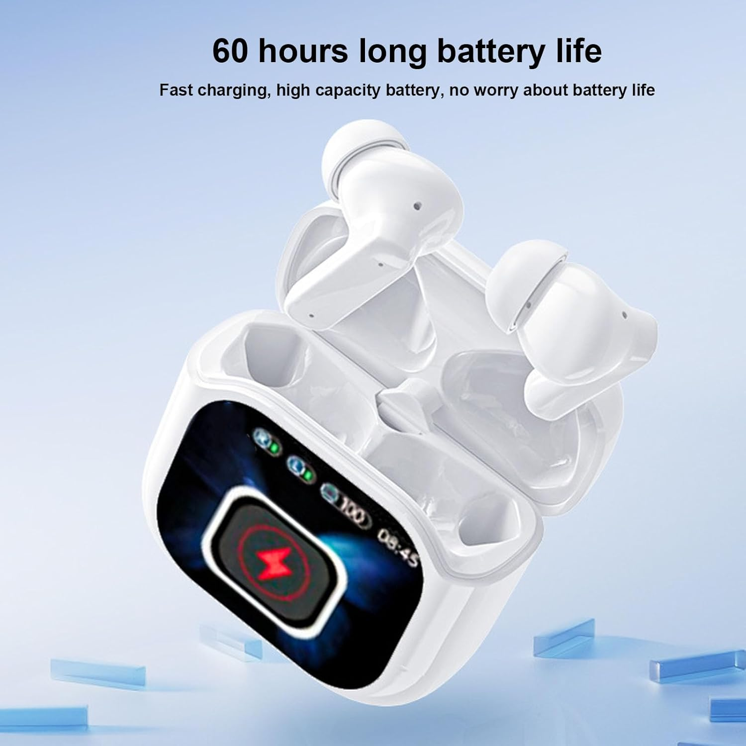 Luocute Language Translator Earbuds, Real Time Translation Earbuds, 144 Languages 5.4 Hifi with Color Screen Charging Case, Offers 6 Hours Play Time and 30 Hours Standby Time. (White) image number 3