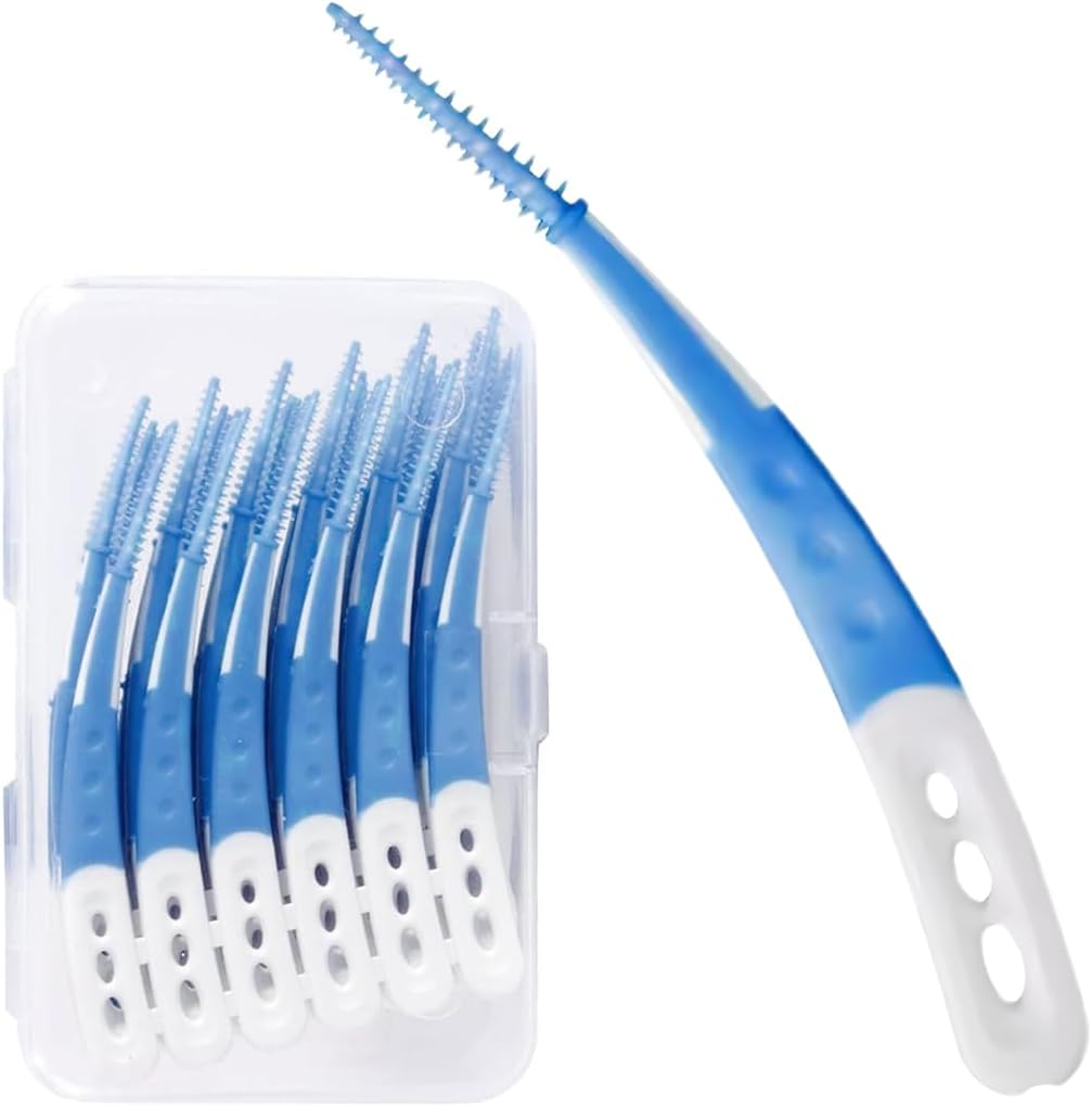 Interdental Brushes 60Pcs Curved Shape Interdental Brushes for Cleaning Hard to Reach Interdental Spaces, Silicone Interdental Brushes for Family Teeth Cleaning, Oral Hygiene image number 3