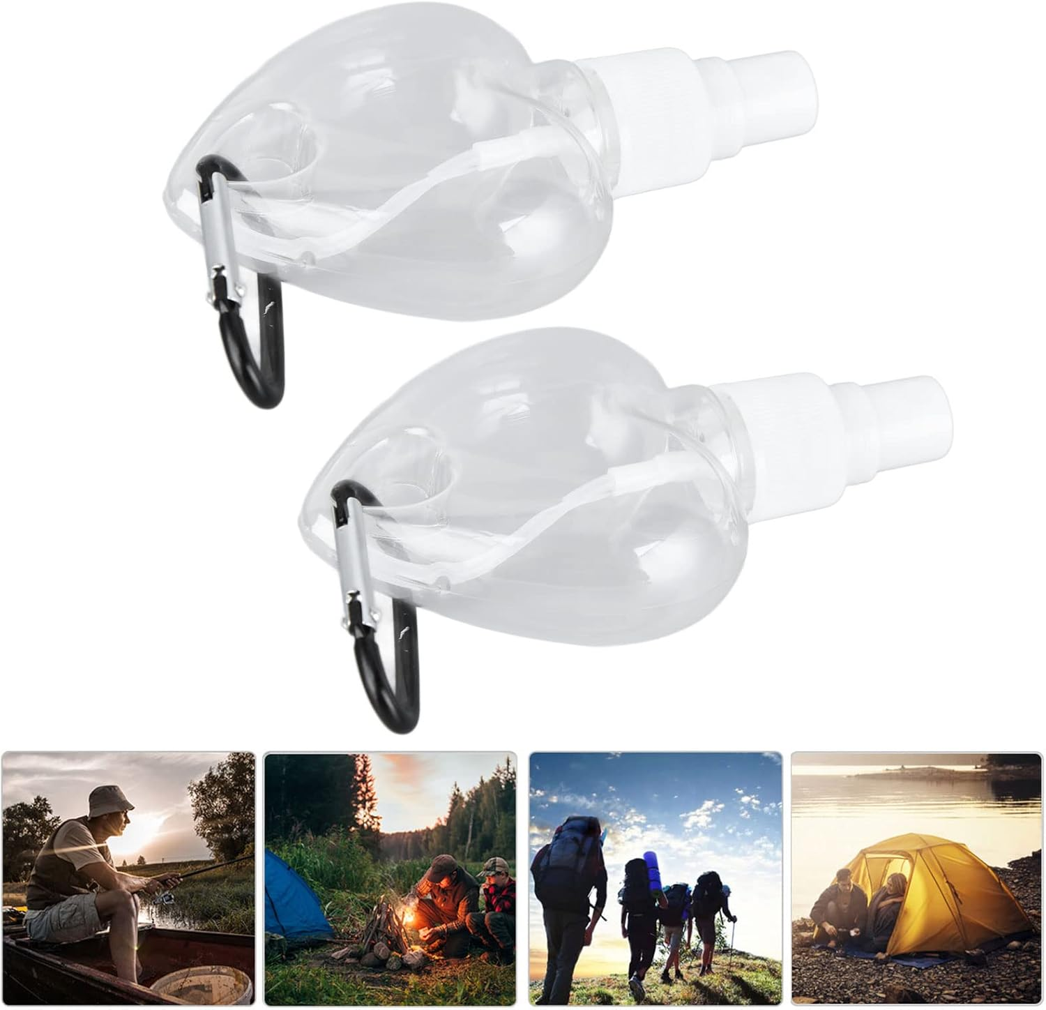 MUNEFE 2Pcs Travel Bottles, Plastic Clear Bottles, Keychain Bottles, for Cosmetics Liquid Soap Portable Toiletries Spray Type(Spray Heart) image number 4