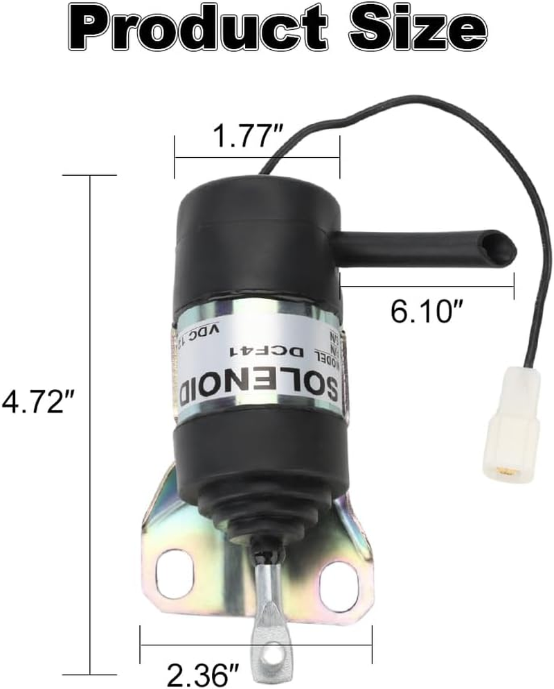 WMPHE Fuel Shut off Solenoid Compatible with Kubota B1250 B1750 L2250 L2650 L3010 L35 M4030 M4900 Replacement for 15471-60010 052600-1001 052600-1000 image number 5