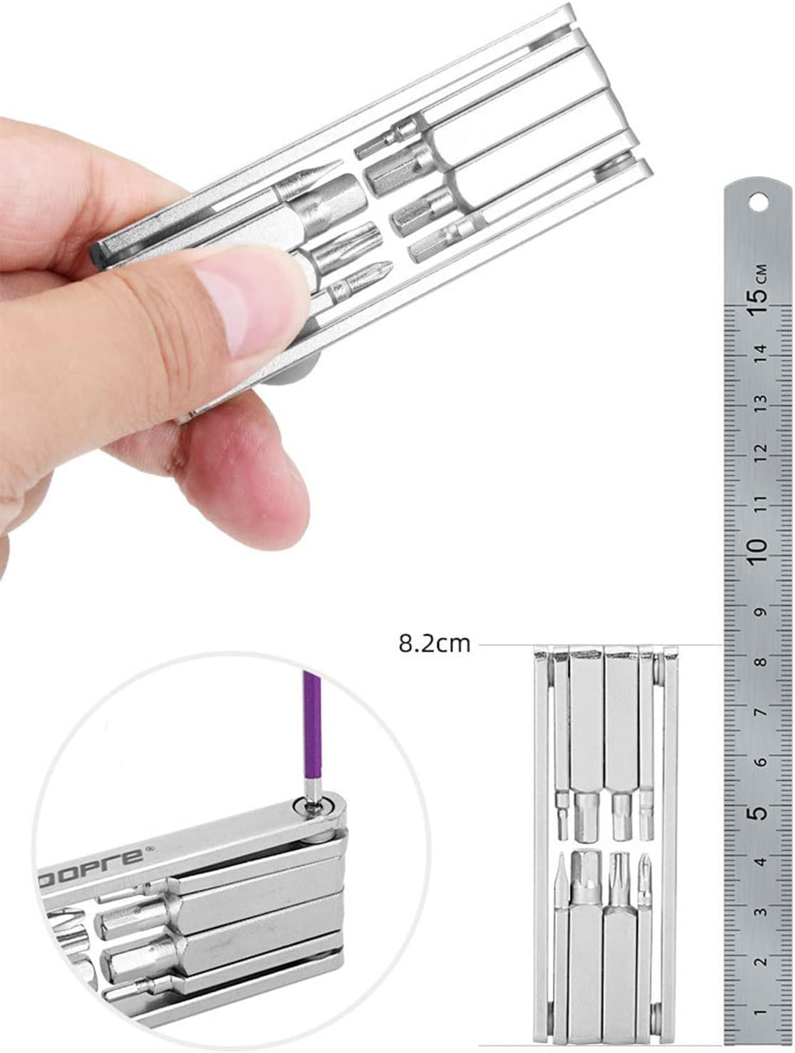 Bike Multi Repair Tool , 8 in 1 Multifunction Compact and Lightweight Repair Kit for Road and Mountain Bikes image number 2