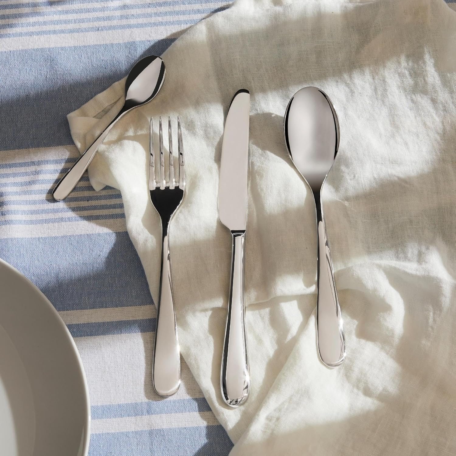 Alessi 5180S24 Nuovo Milano - Design Cutlery Set, 18/10 Stainless Steel, Mirror Polished, 24 Pieces