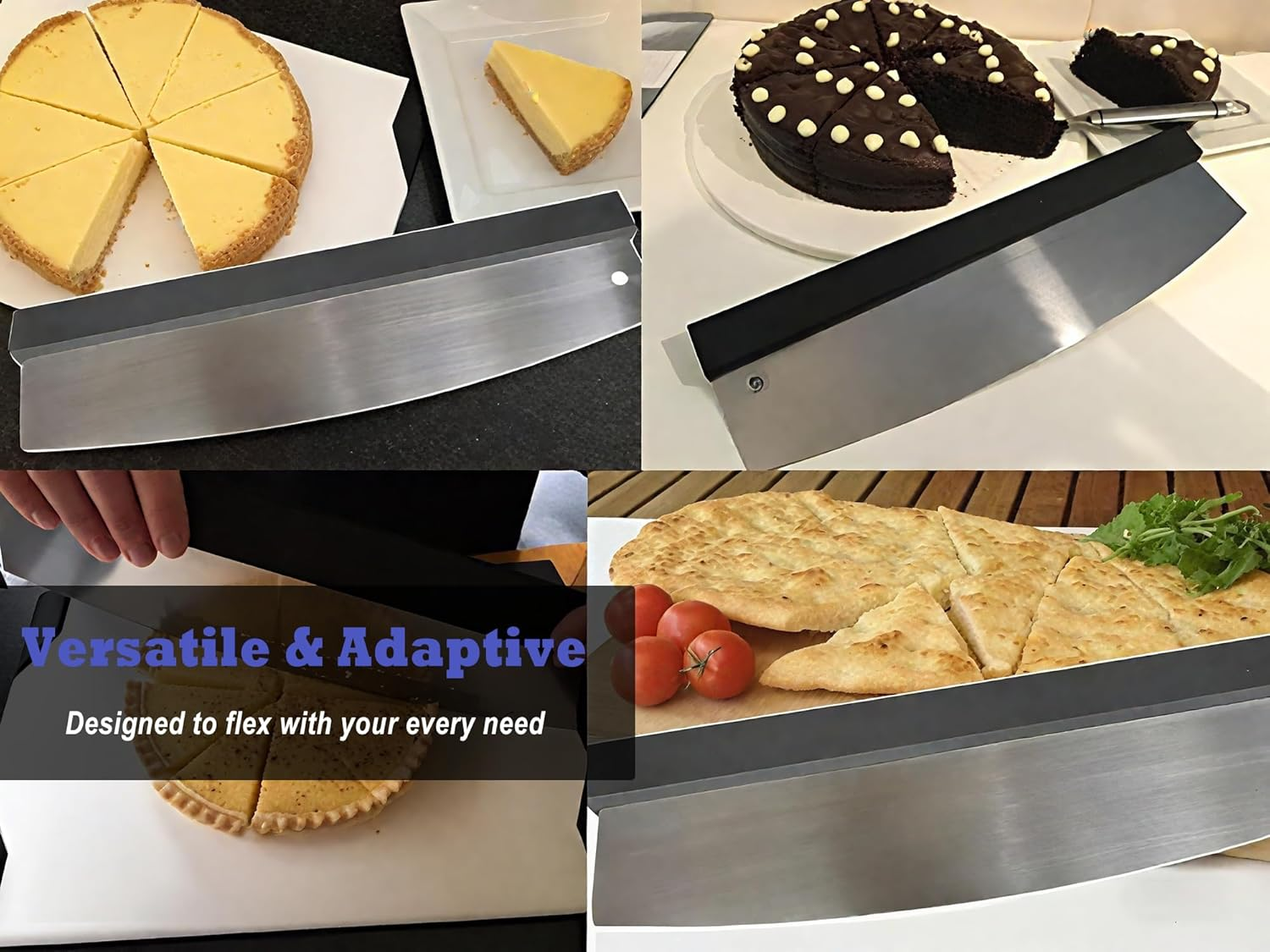 Heavy Duty Pizza Cutter Rocker Blade with Cover &ndash; Premium Stainless Steel Pizza Slicer with Protective Sheath, Ergonomic Non-Slip Handle, Dishwasher Safe for Easy Cleaning image number 1