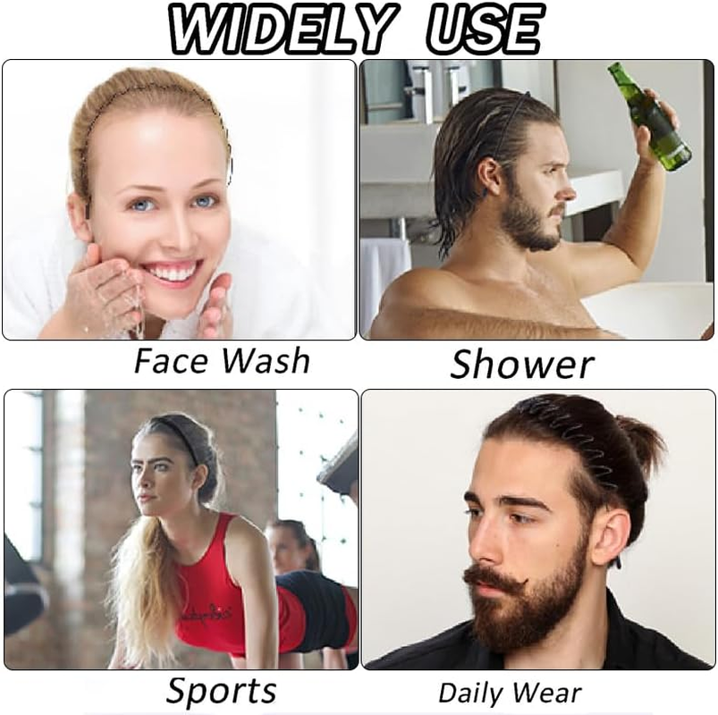 Wzenclave 6Pcs Hair Band, Male Invisible Compression Headband, Wavy Headband, Plain Circle, Korean Facial Wash, Sports Headband, Popular Hairband, Female Hairpin, Metal Men Headbands Women Hair Bands
