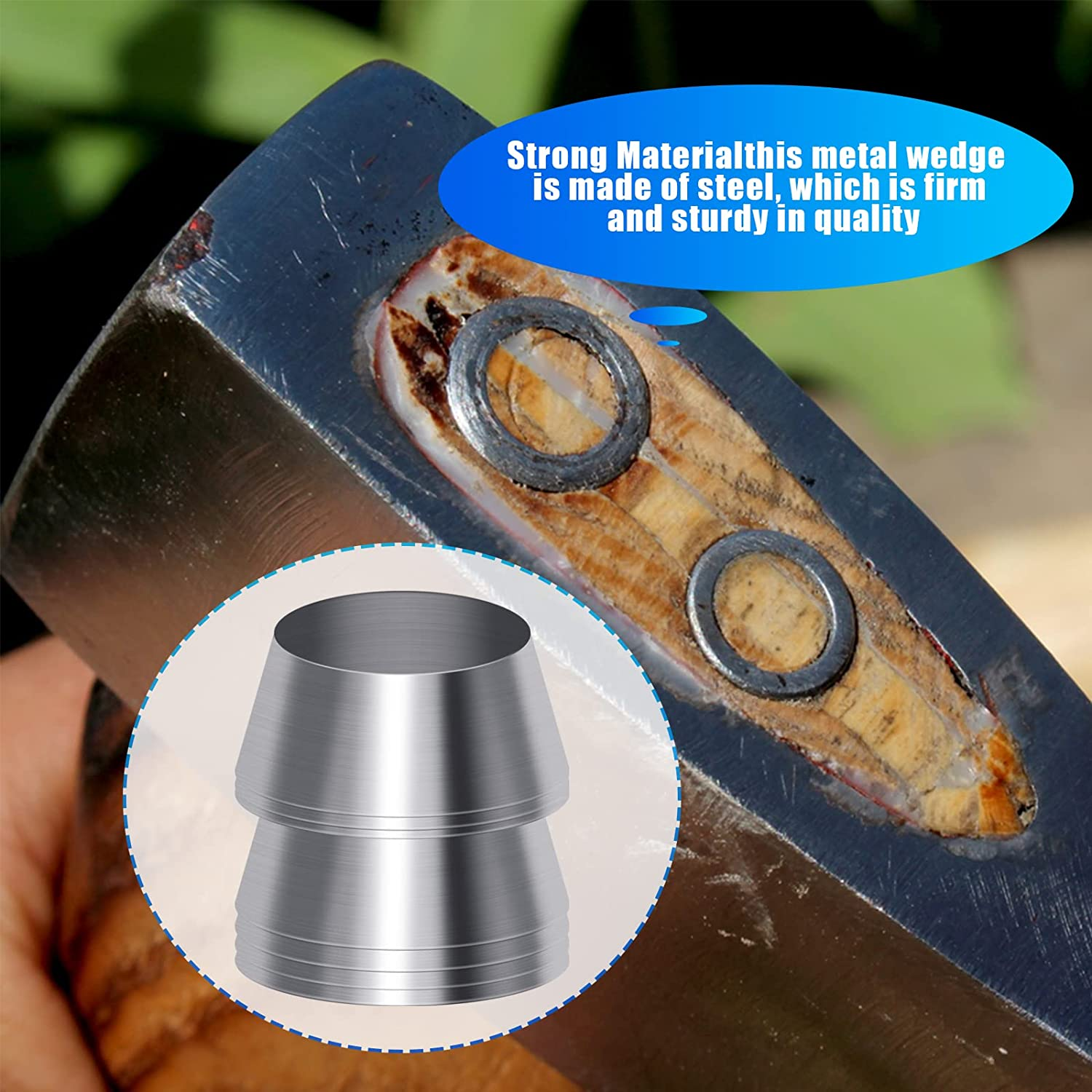 20 Pcs Safety round Handle Wedges Axe Hammer Kit for Axe Claw Hammer Sledge (0.31/0.39/0.47/0.55 Inch) image number 2